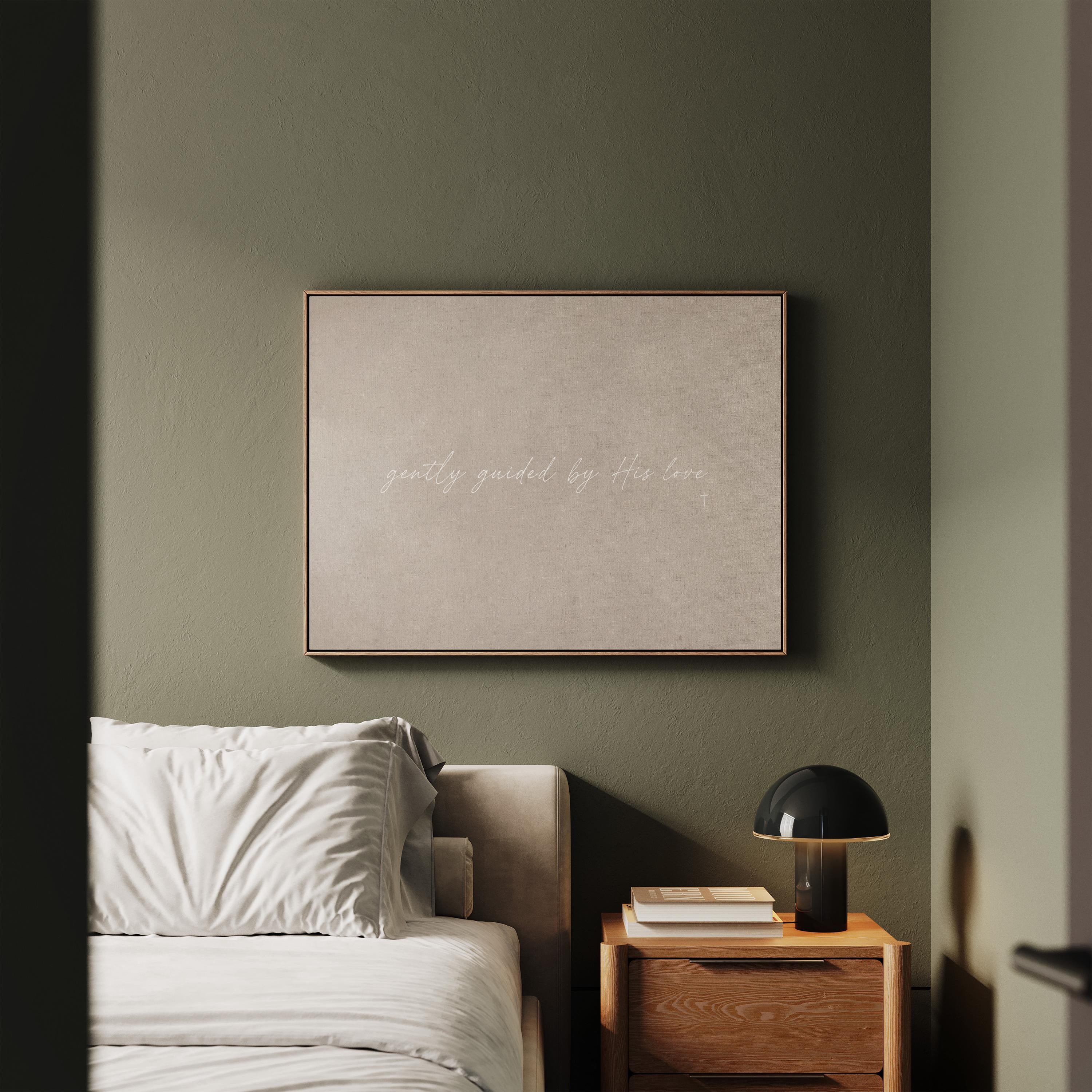 Guided by Love Canvas | Gently Guided by His Love Framed Canvas Christian Wall Art | Faith Gift for Her | C0009
