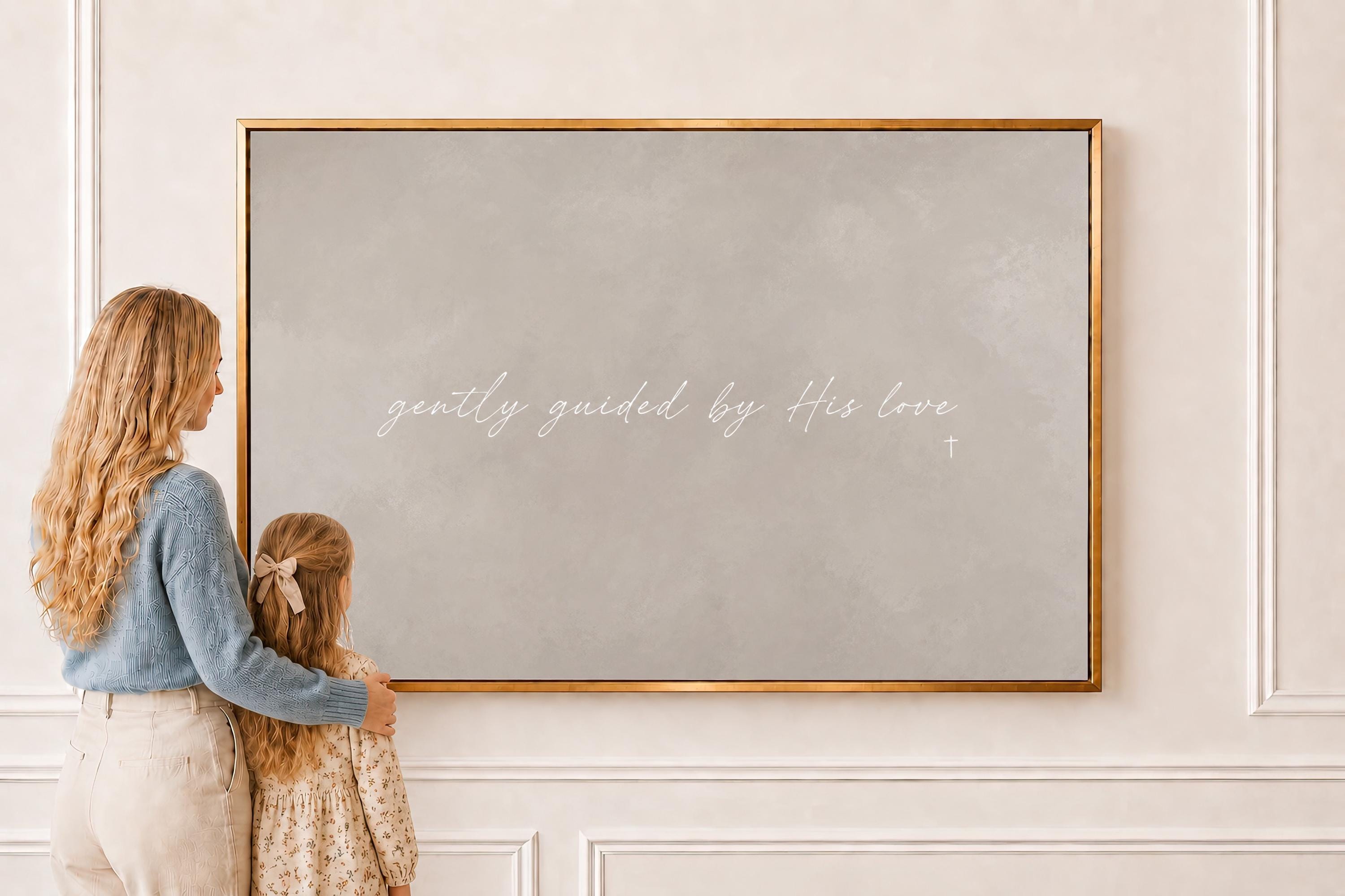 Guided by Love Canvas | Gently Guided by His Love Framed Canvas Christian Wall Art | Faith Gift for Her | C0009