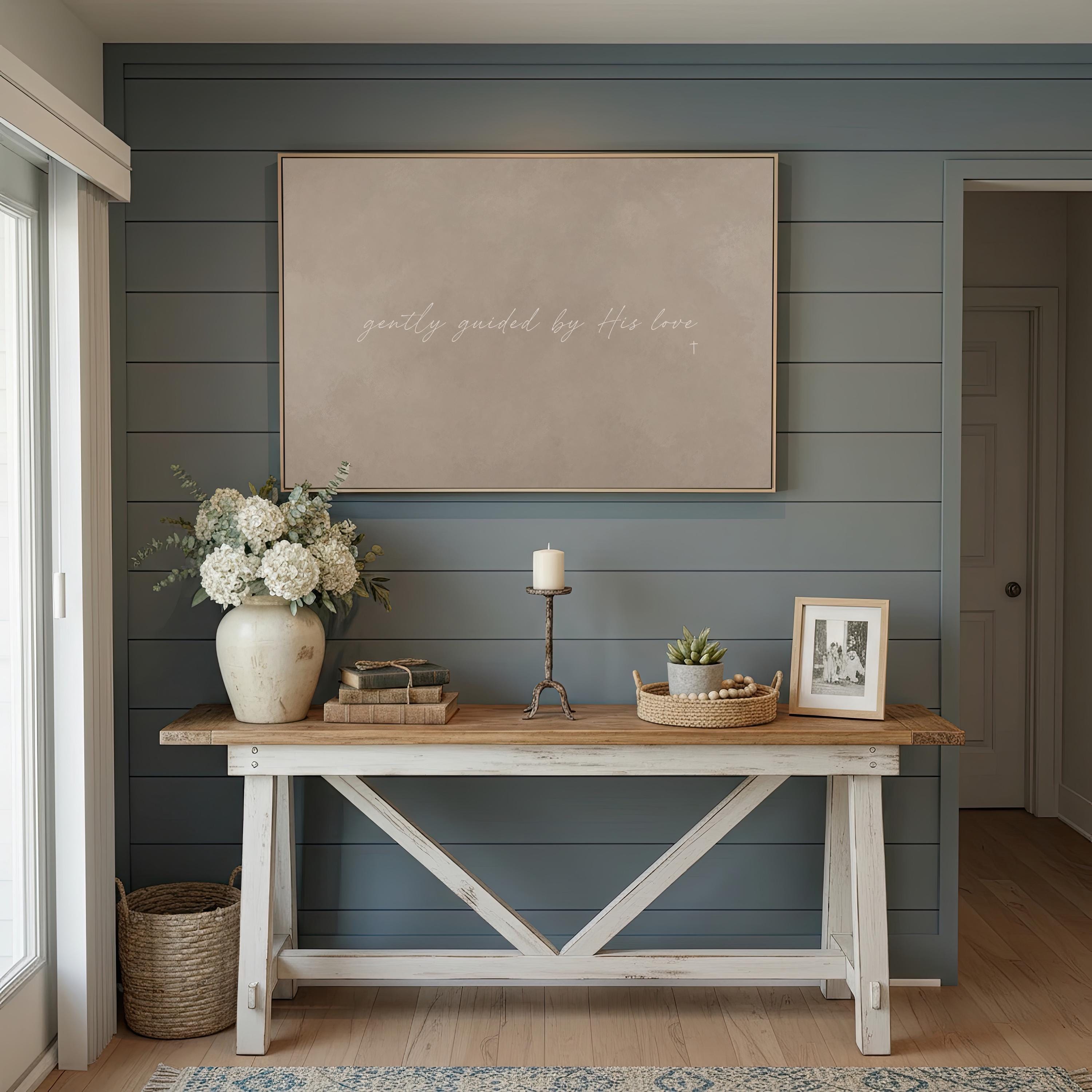Guided by Love Canvas | Gently Guided by His Love Framed Canvas Christian Wall Art | Faith Gift for Her | C0009