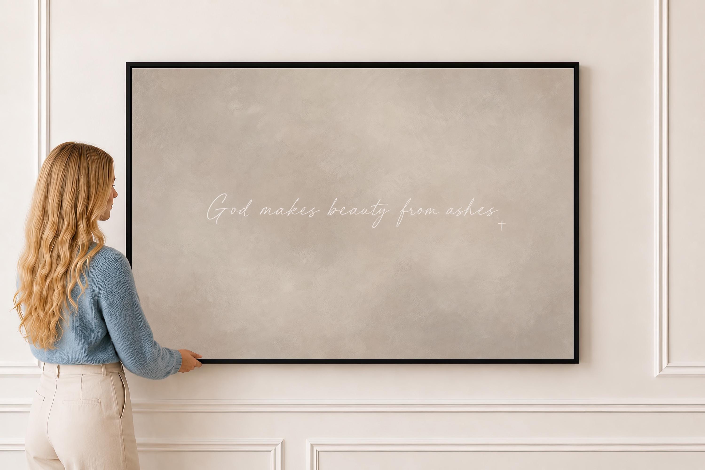 Beauty from Ashes Canvas | Beauty From Ashes Framed Canvas Christian Wall Art | Faith Gift for Her | C0020