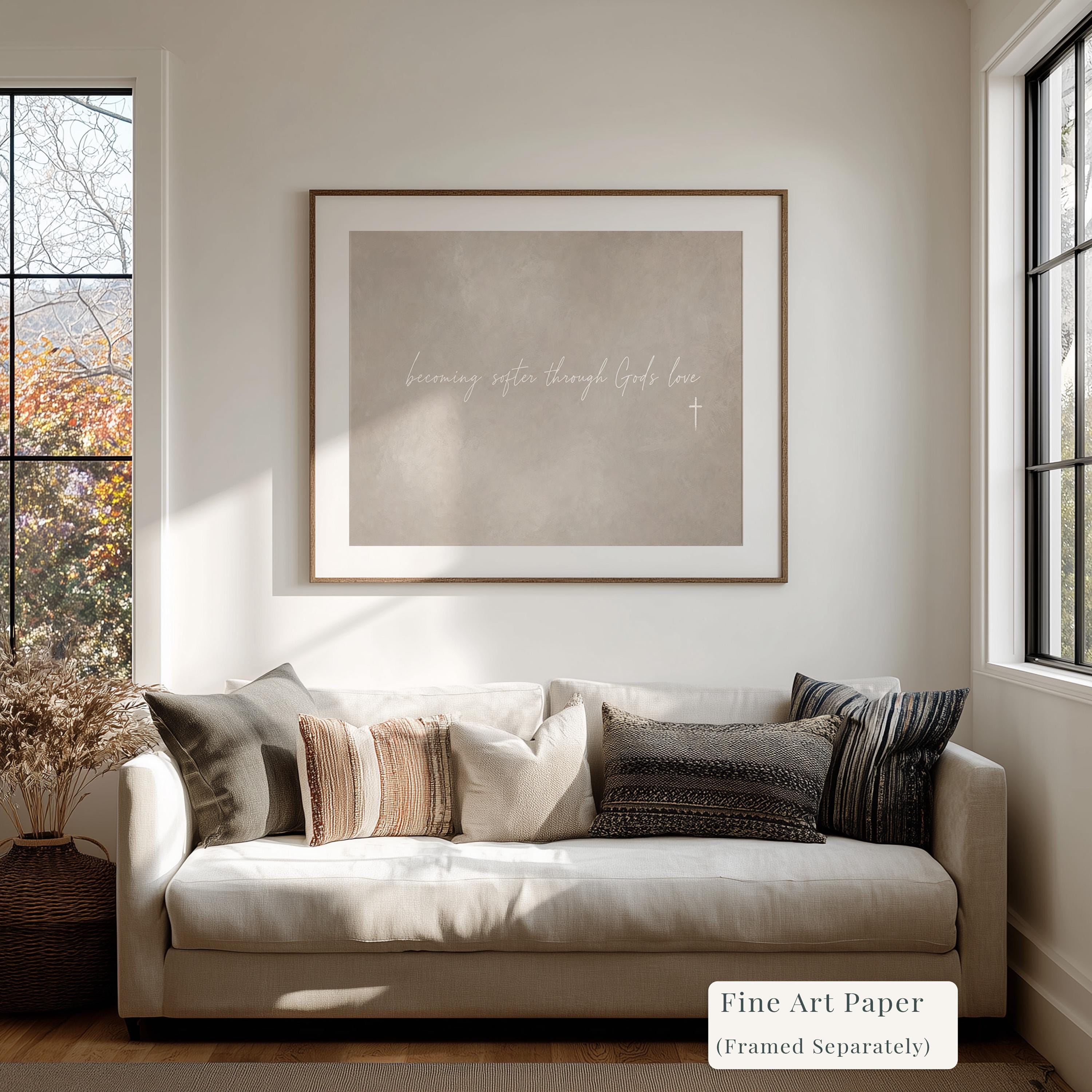 Softened by Love Canvas | Becoming Softer Through His Love Framed Canvas Christian Wall Art | Faith Gift for Her | C0015