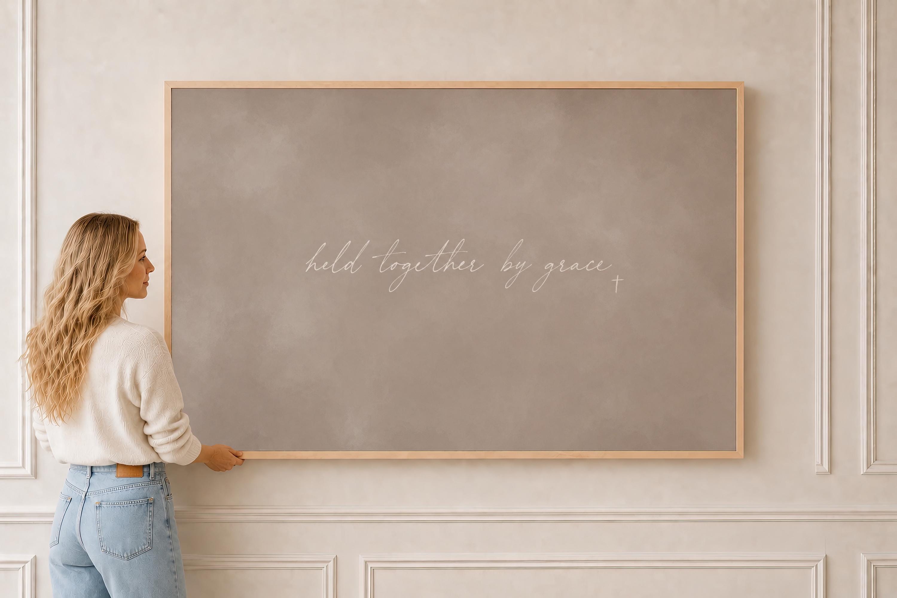 Held by Grace Canvas | Held Together by Grace Framed Canvas Christian Wall Art | Faith Gift for Her | C0001