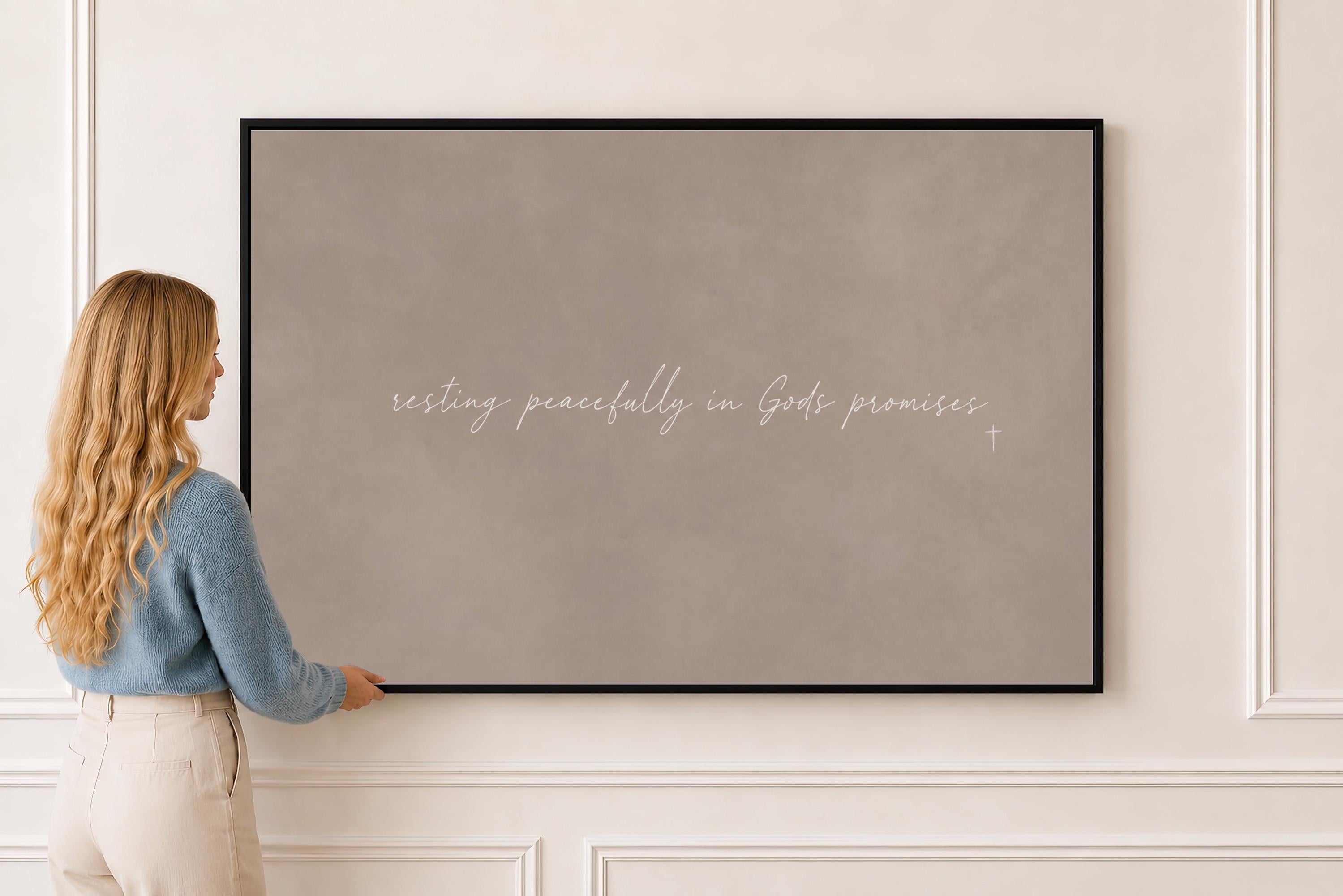 Resting in God Canvas | Resting Peacefully in God Framed Canvas Christian Wall Art | Faith Gift for Her | C0013