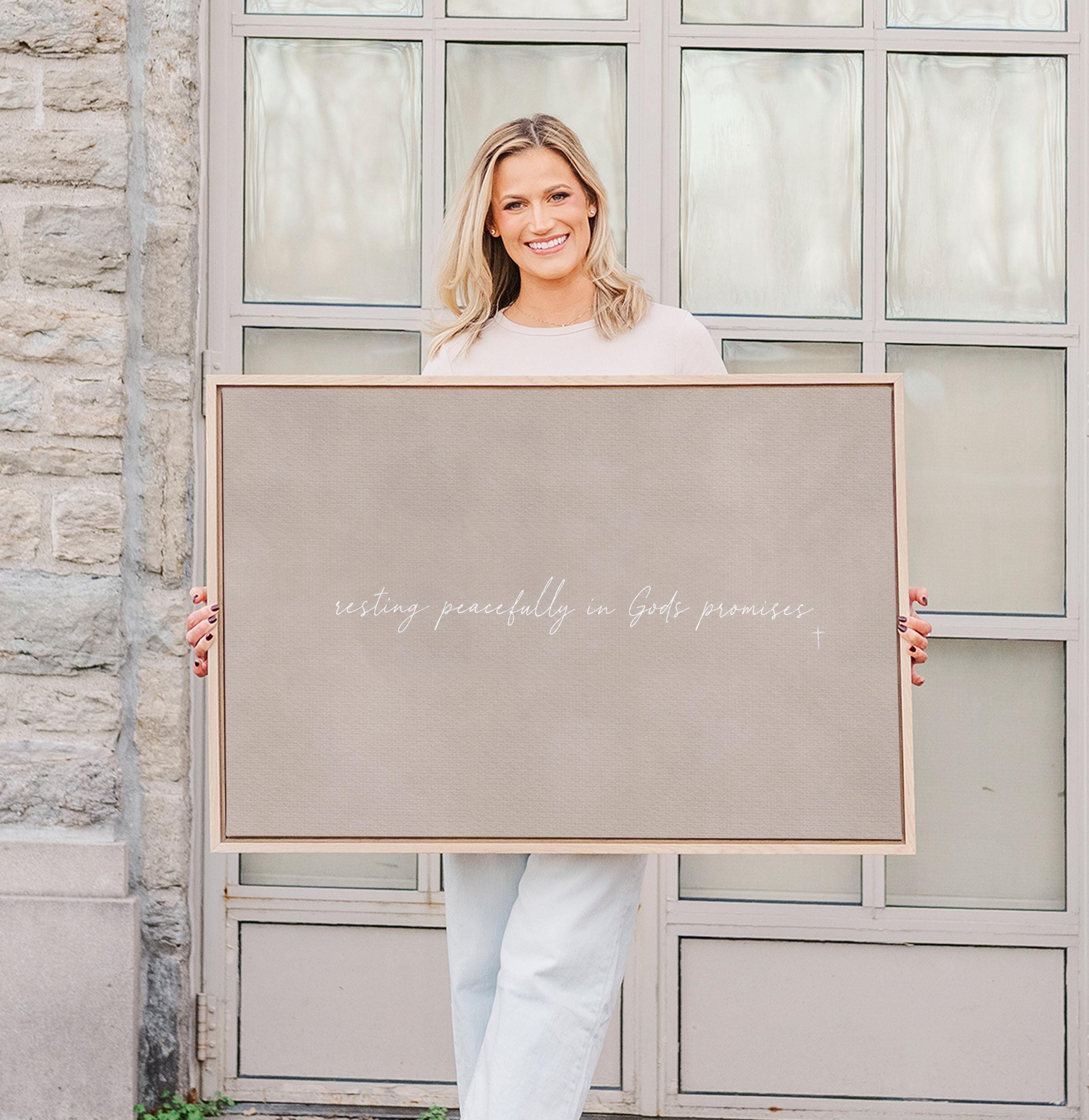 Resting in God Canvas | Resting Peacefully in God Framed Canvas Christian Wall Art | Faith Gift for Her | C0013