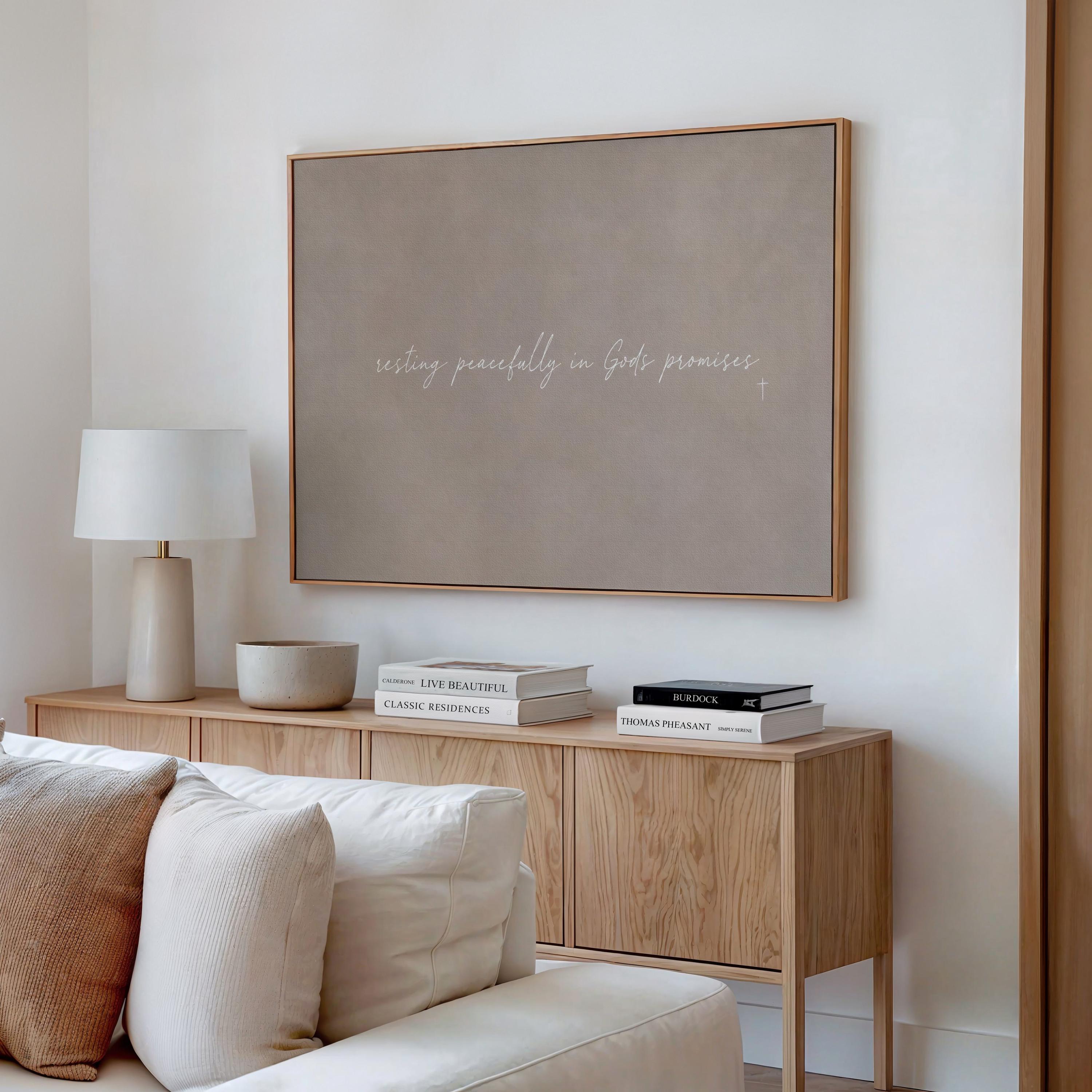 Resting in God Canvas | Resting Peacefully in God Framed Canvas Christian Wall Art | Faith Gift for Her | C0013