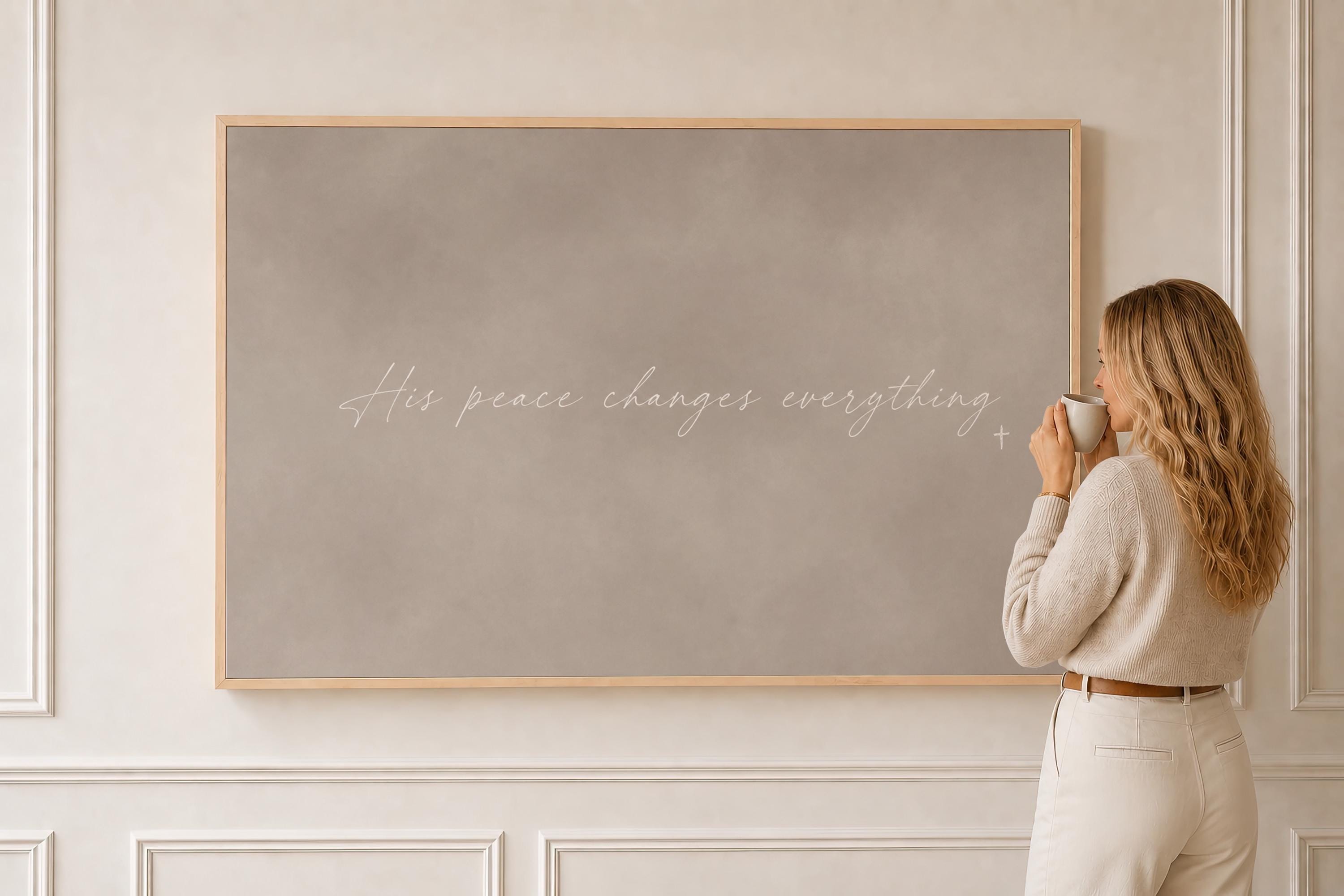 His Peace Canvas | His Peace Changes Everything Framed Canvas Christian Wall Art | Faith Gift for Her | C0017