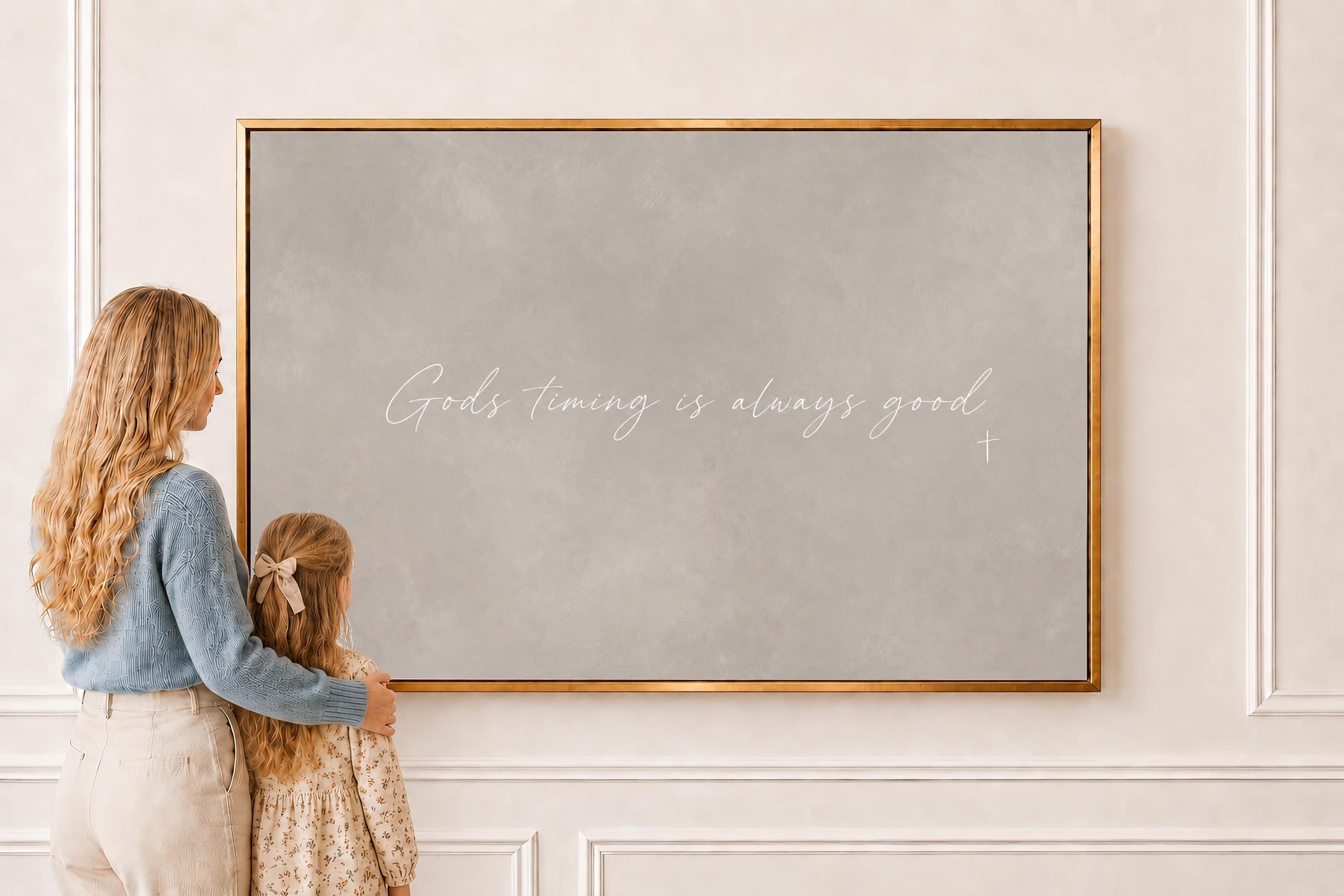 Gods Timing Canvas | God's Timing Is Always Good Framed Canvas Christian Wall Art | Faith Gift for Her | C0003