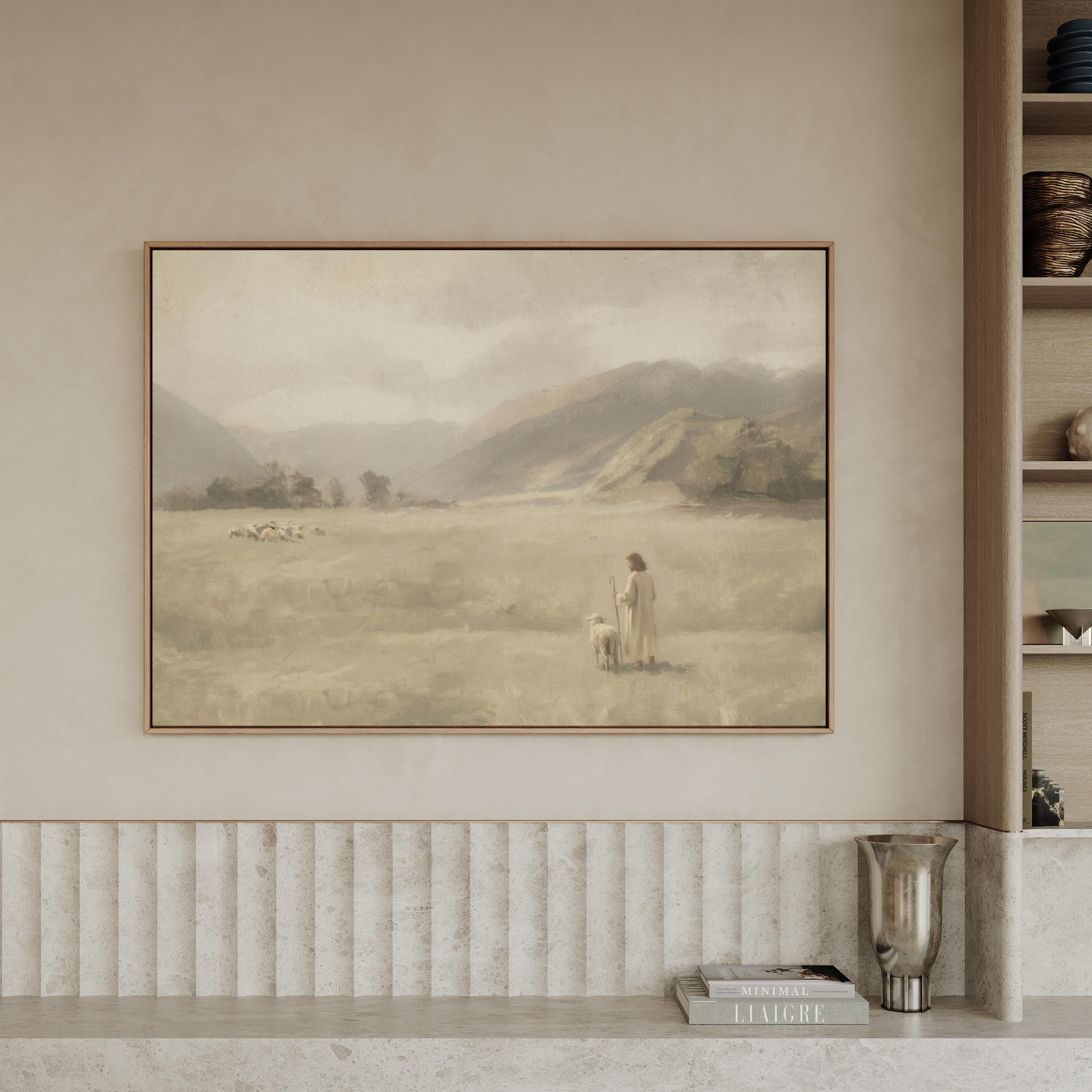 Be Still Canvas | Mountain Meadow Christian Wall Art Print | Vintage Christian Wall Art | Faith Gift | F0008