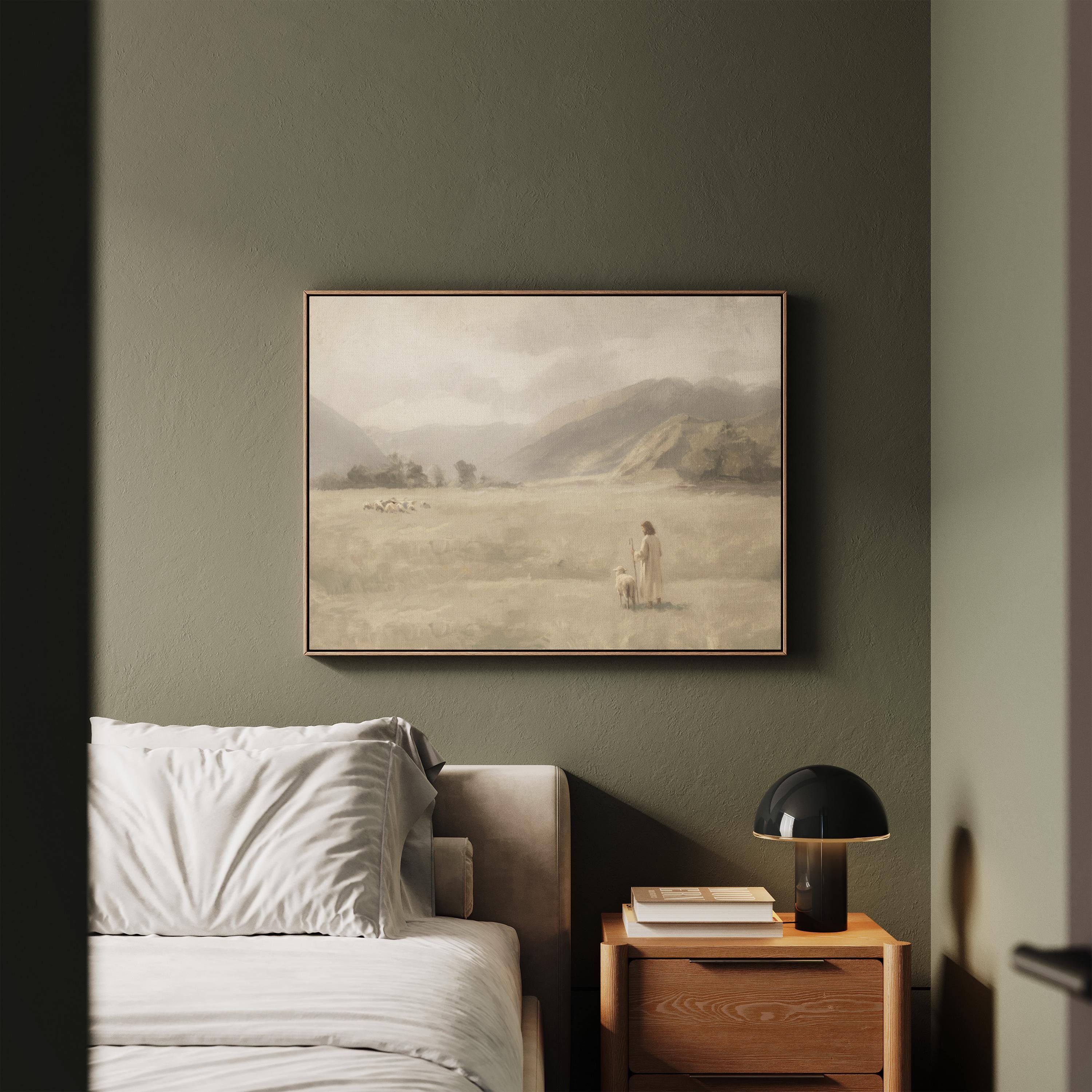 Be Still Canvas | Mountain Meadow Christian Wall Art Print | Vintage Christian Wall Art | Faith Gift | F0008