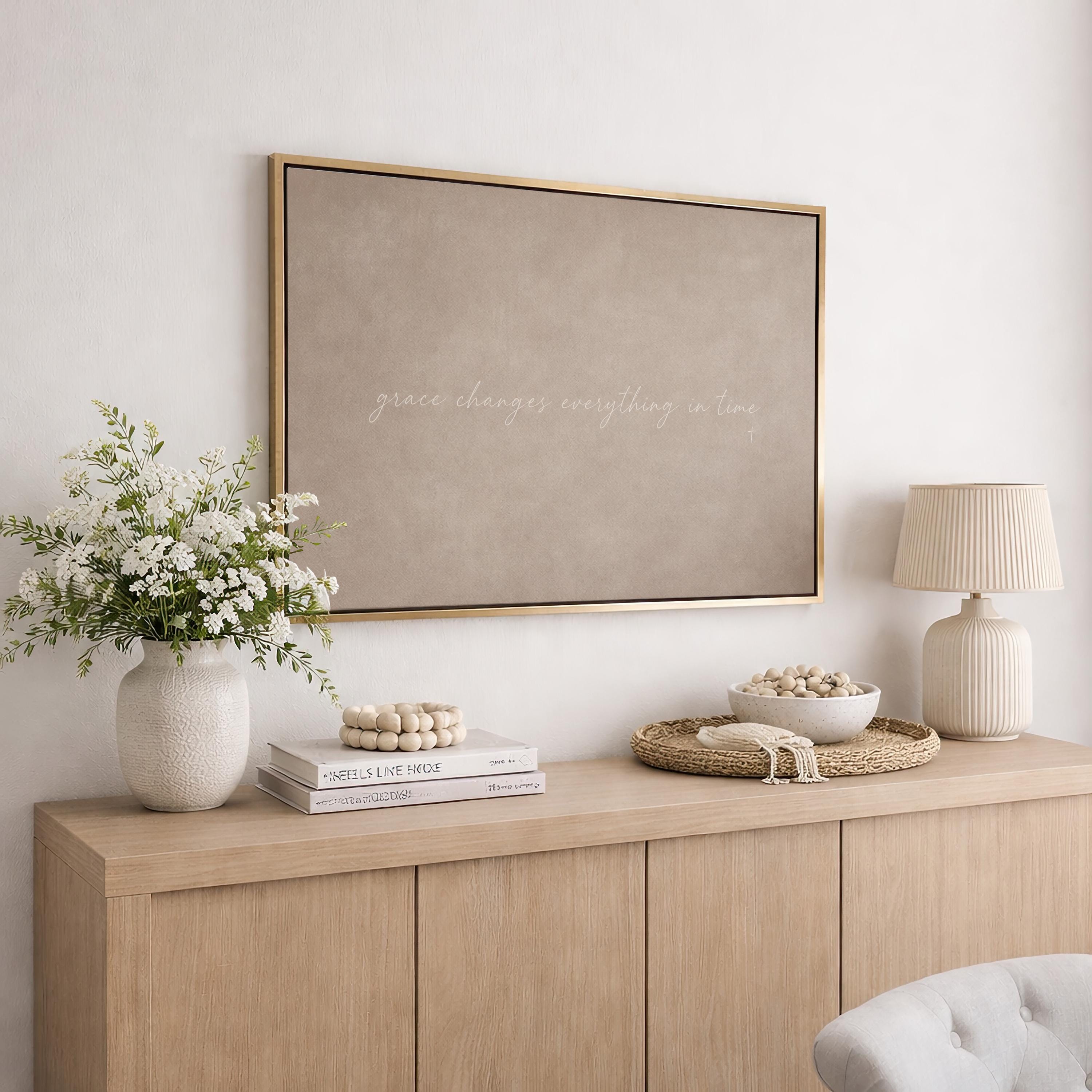 Grace Changes Canvas | Grace Changes Everything Framed Canvas Christian Wall Art | Faith Gift for Her | C0014
