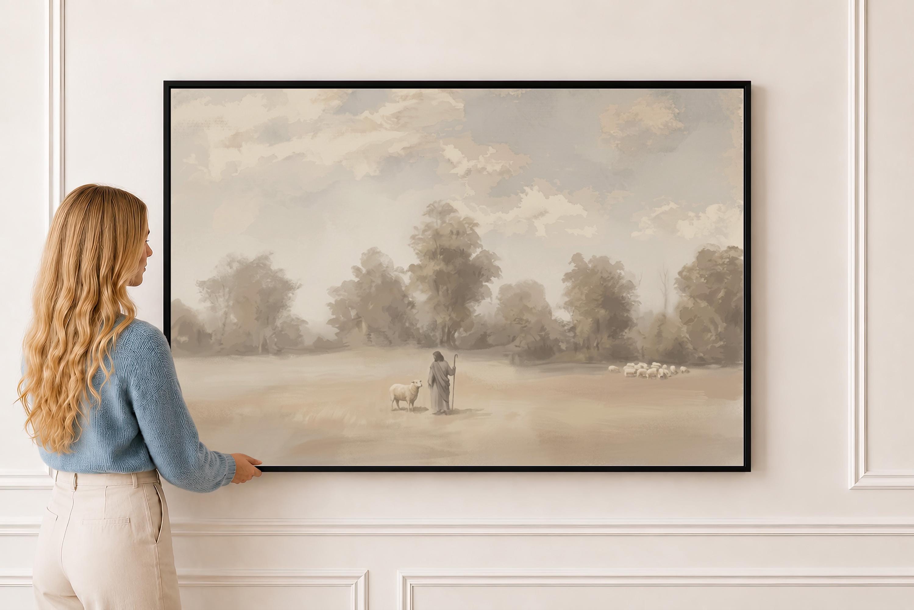 Be Still Canvas | Hazy Treeline Christian Wall Art Print | Moody Christian Wall Art | Faith Gift | F0007