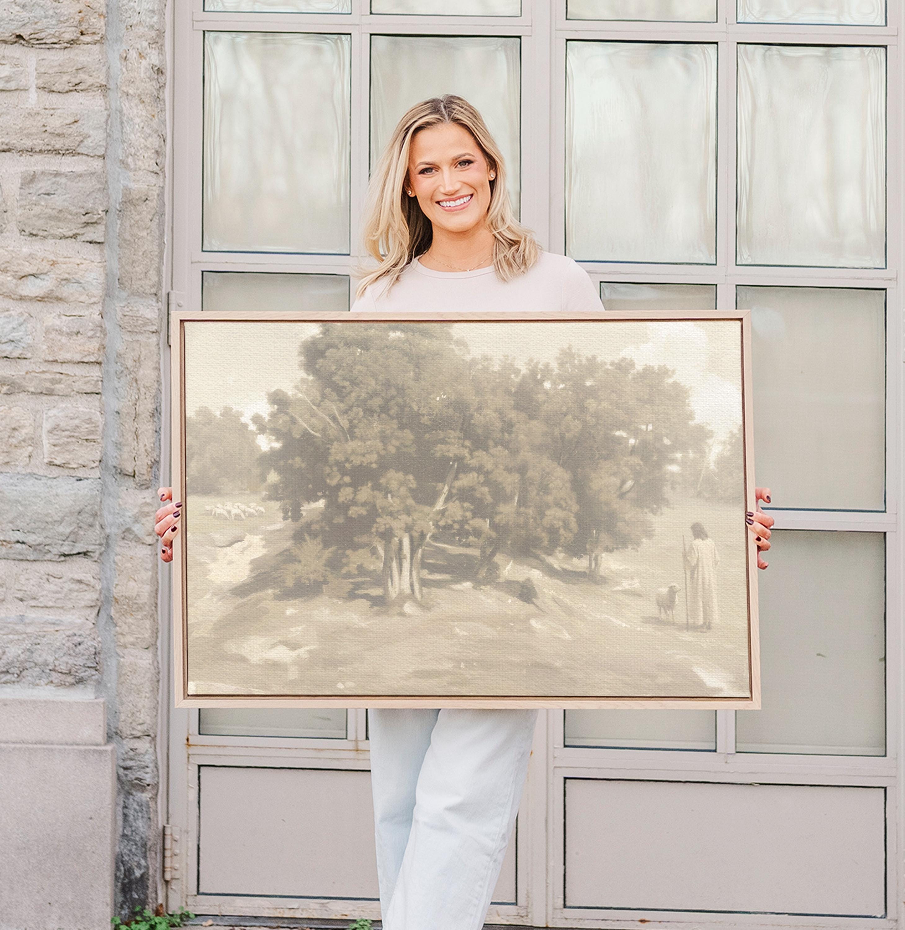 Be Still Canvas | Corot Oak Grove Christian Wall Art Print | Impressionist Christian Wall Art | Faith Gift | F0001
