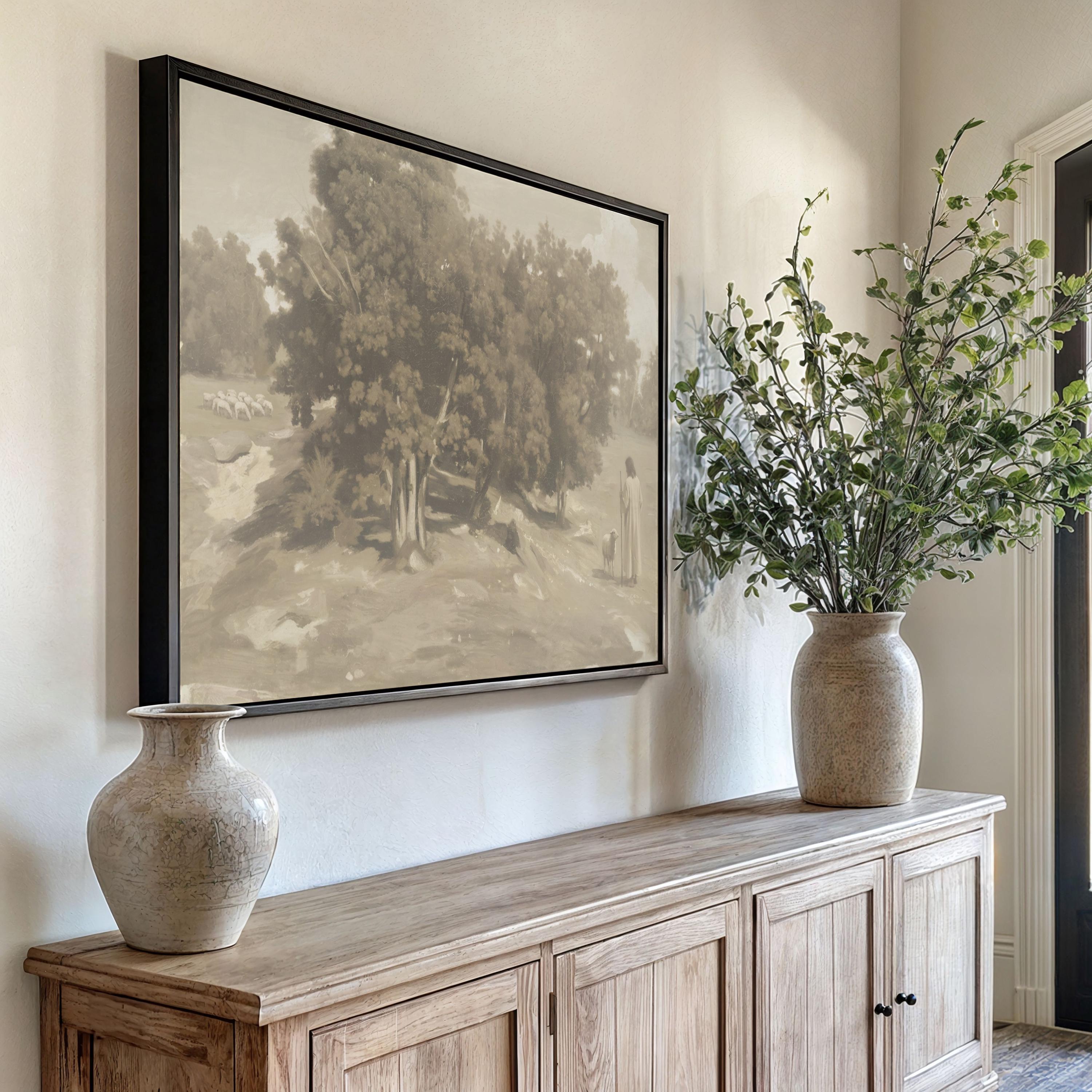 Be Still Canvas | Corot Oak Grove Christian Wall Art Print | Impressionist Christian Wall Art | Faith Gift | F0001