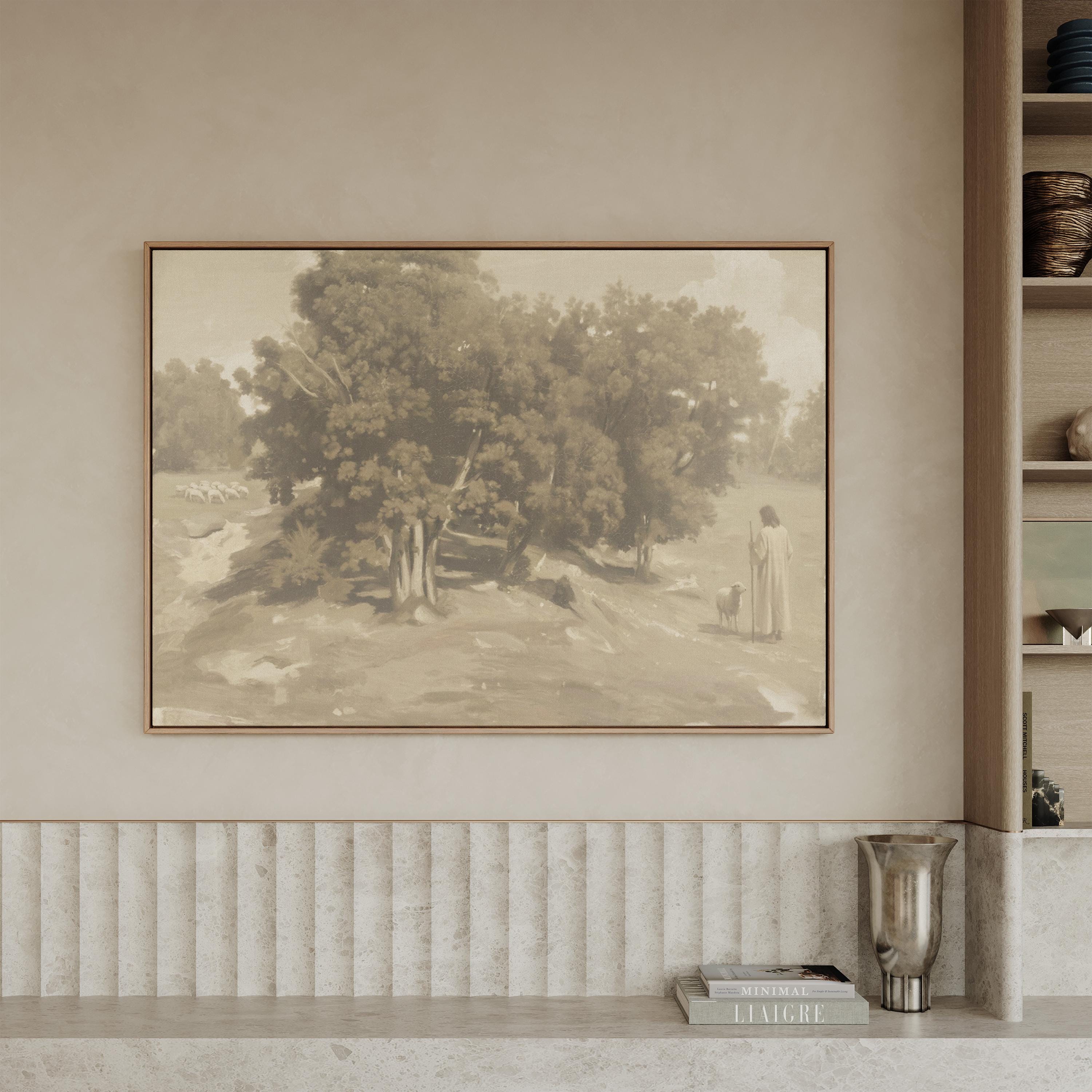 Be Still Canvas | Corot Oak Grove Christian Wall Art Print | Impressionist Christian Wall Art | Faith Gift | F0001