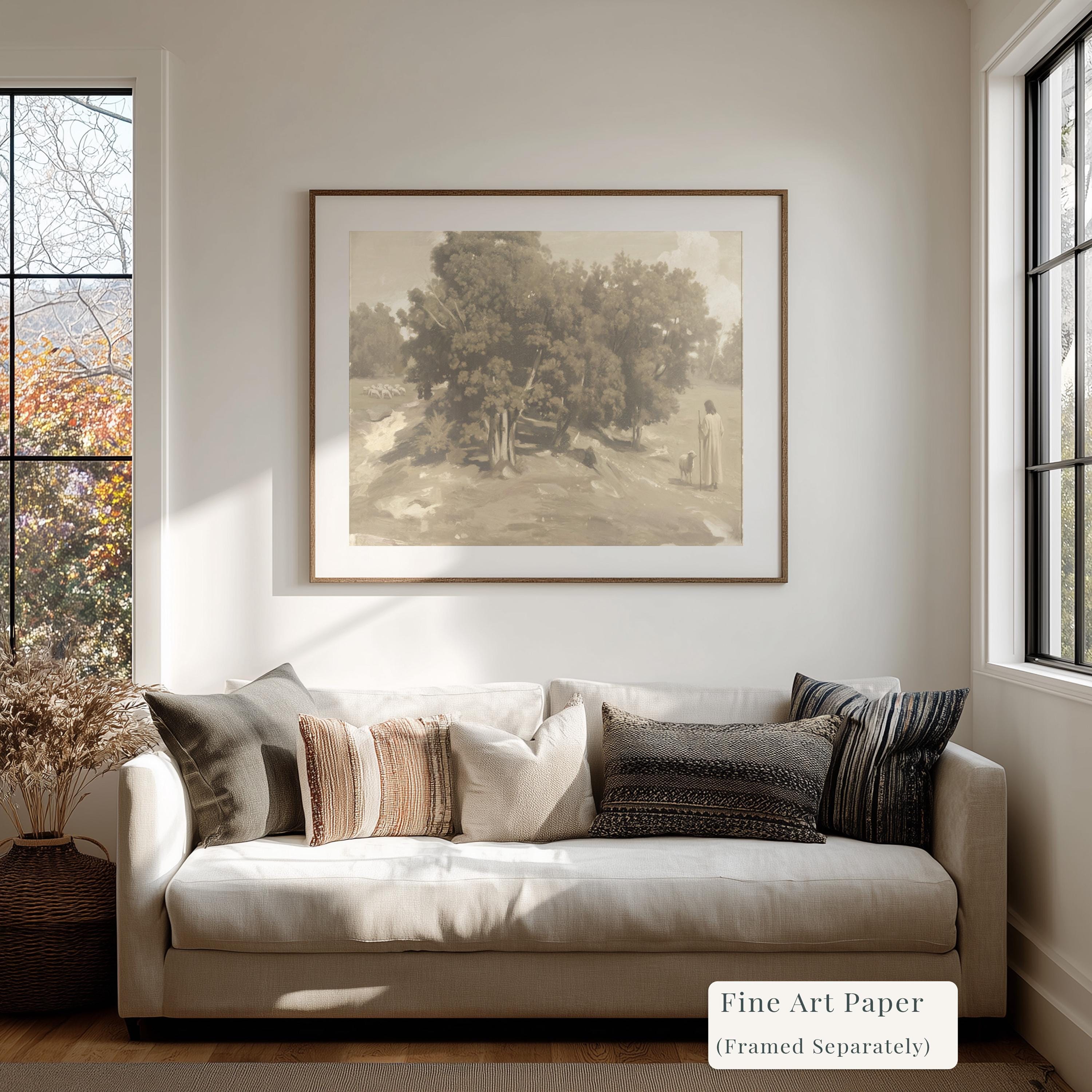 Be Still Canvas | Corot Oak Grove Christian Wall Art Print | Impressionist Christian Wall Art | Faith Gift | F0001