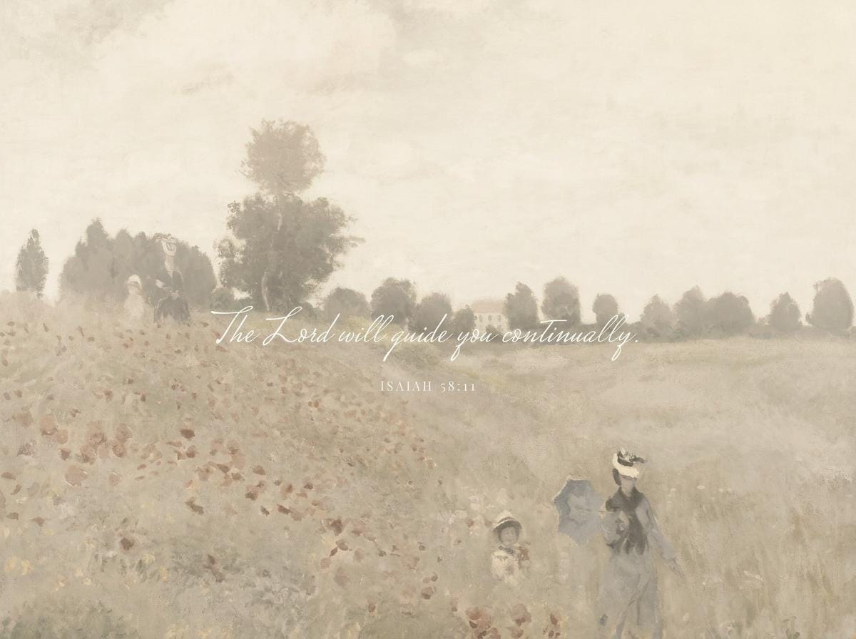 Isaiah 58:11 Canvas | Monet Poppies Christian Decor | Impressionist Christian Wall Art | Faith Gift | T0017