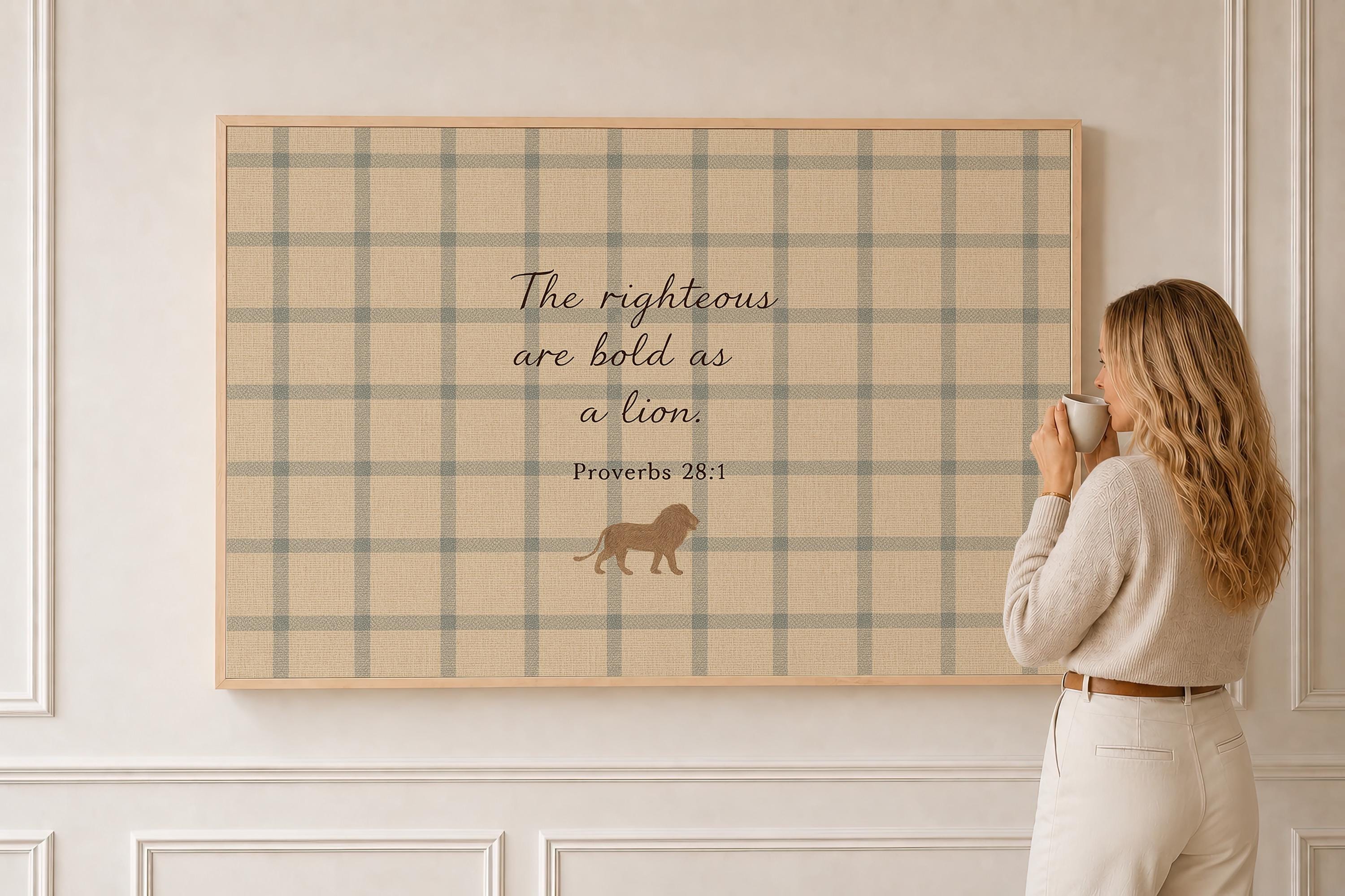 Proverbs Nursery Wall Art - Bold and Courageous Lion Nursery | Boy Room Decor