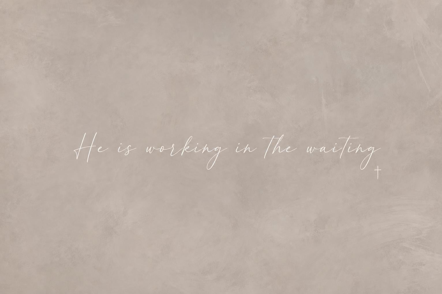 In the Waiting Canvas | Working in the Waiting Framed Canvas Christian Wall Art | Faith Gift for Her | C0010
