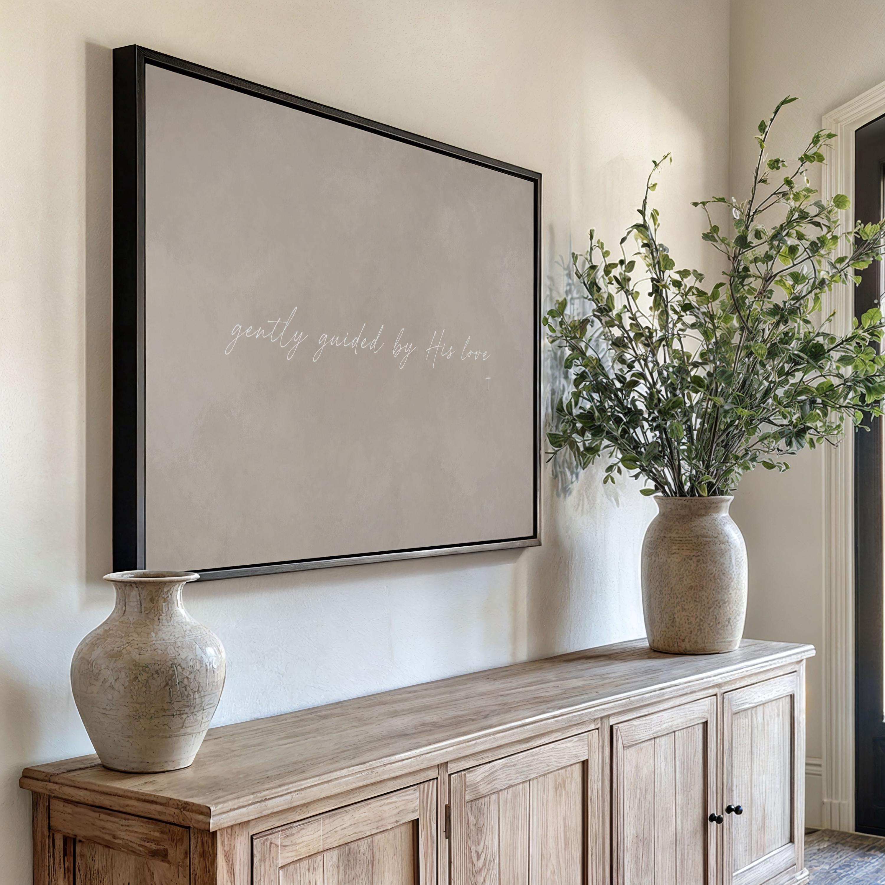 Guided by Love Canvas | Gently Guided by His Love Framed Canvas Christian Wall Art | Faith Gift for Her | C0009
