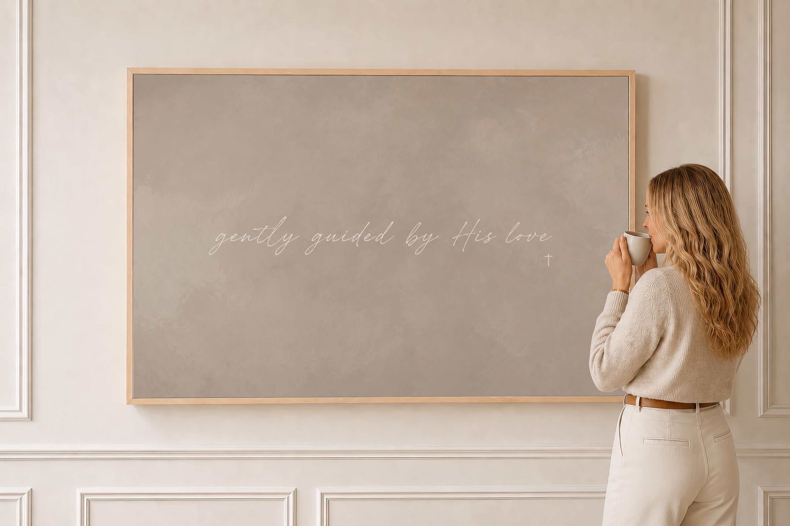 Guided by Love Canvas | Gently Guided by His Love Framed Canvas Christian Wall Art | Faith Gift for Her | C0009