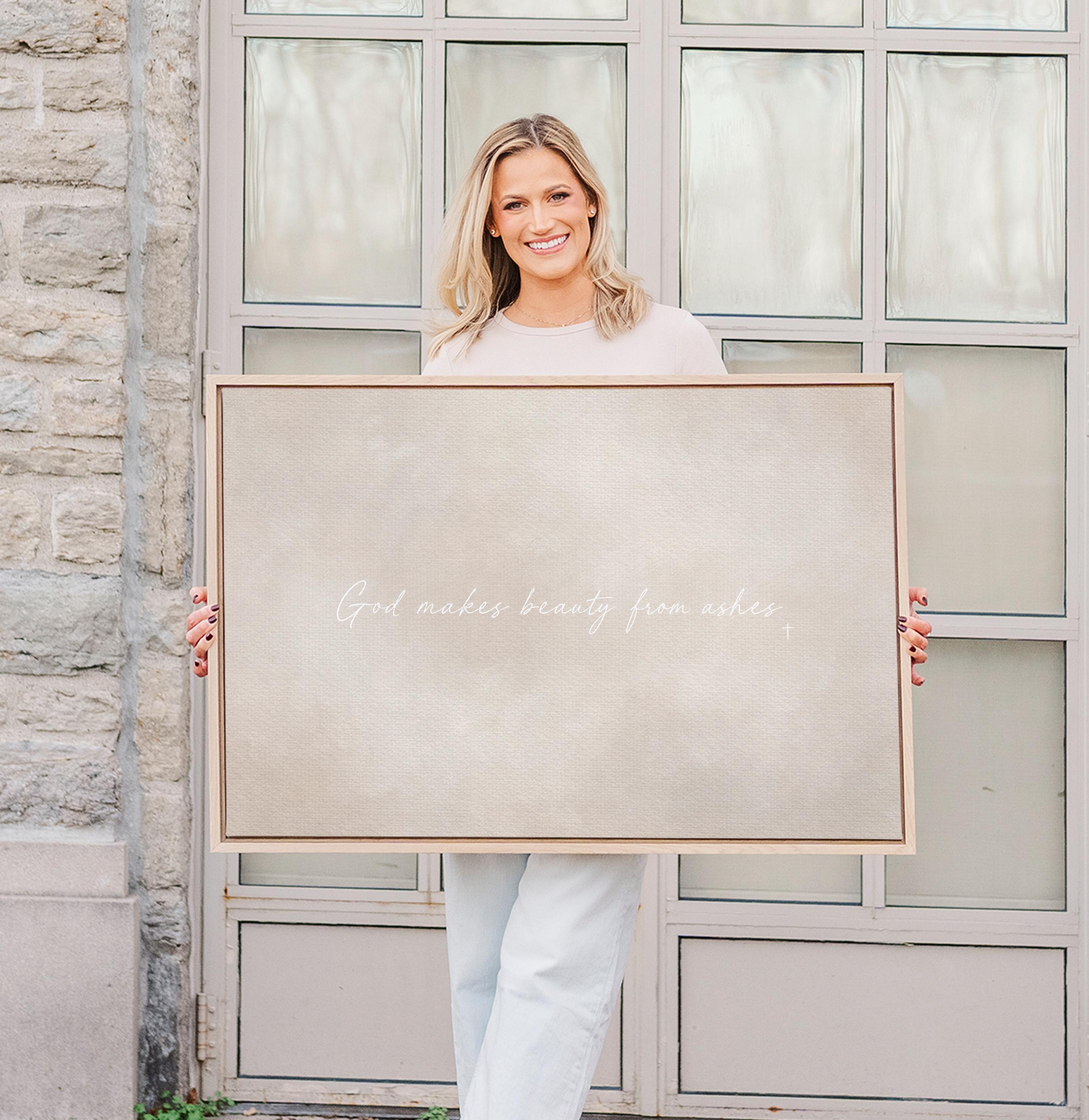 Beauty from Ashes Canvas | Beauty From Ashes Framed Canvas Christian Wall Art | Faith Gift for Her | C0020
