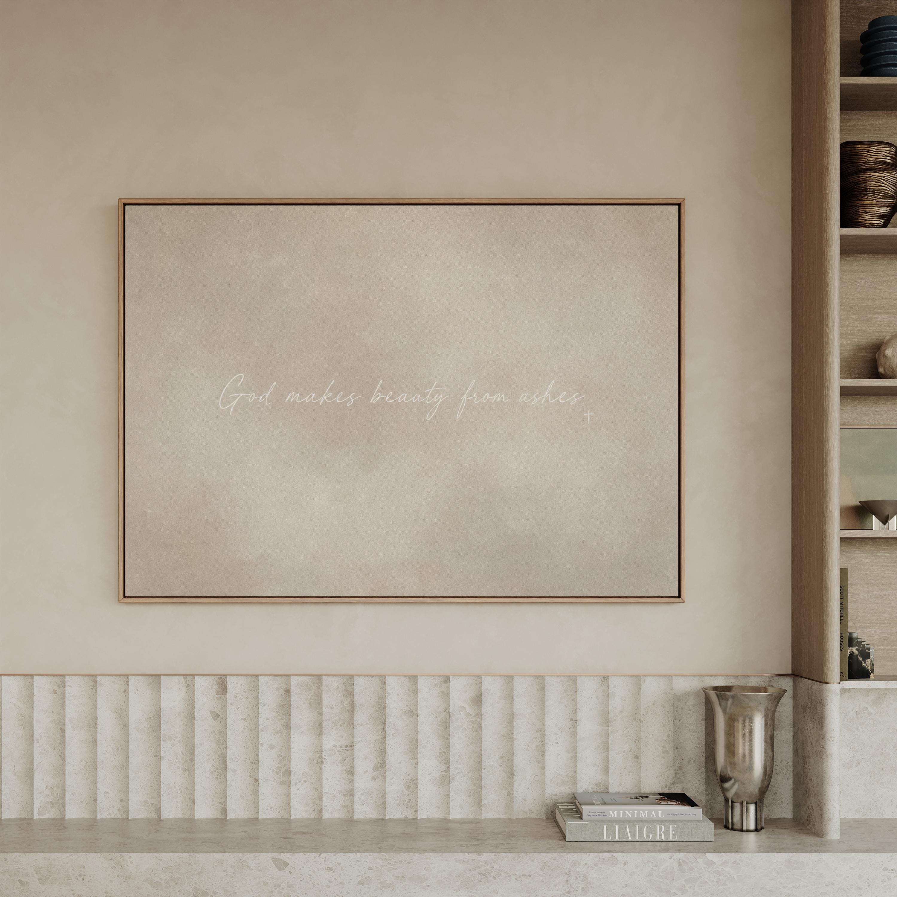 Beauty from Ashes Canvas | Beauty From Ashes Framed Canvas Christian Wall Art | Faith Gift for Her | C0020