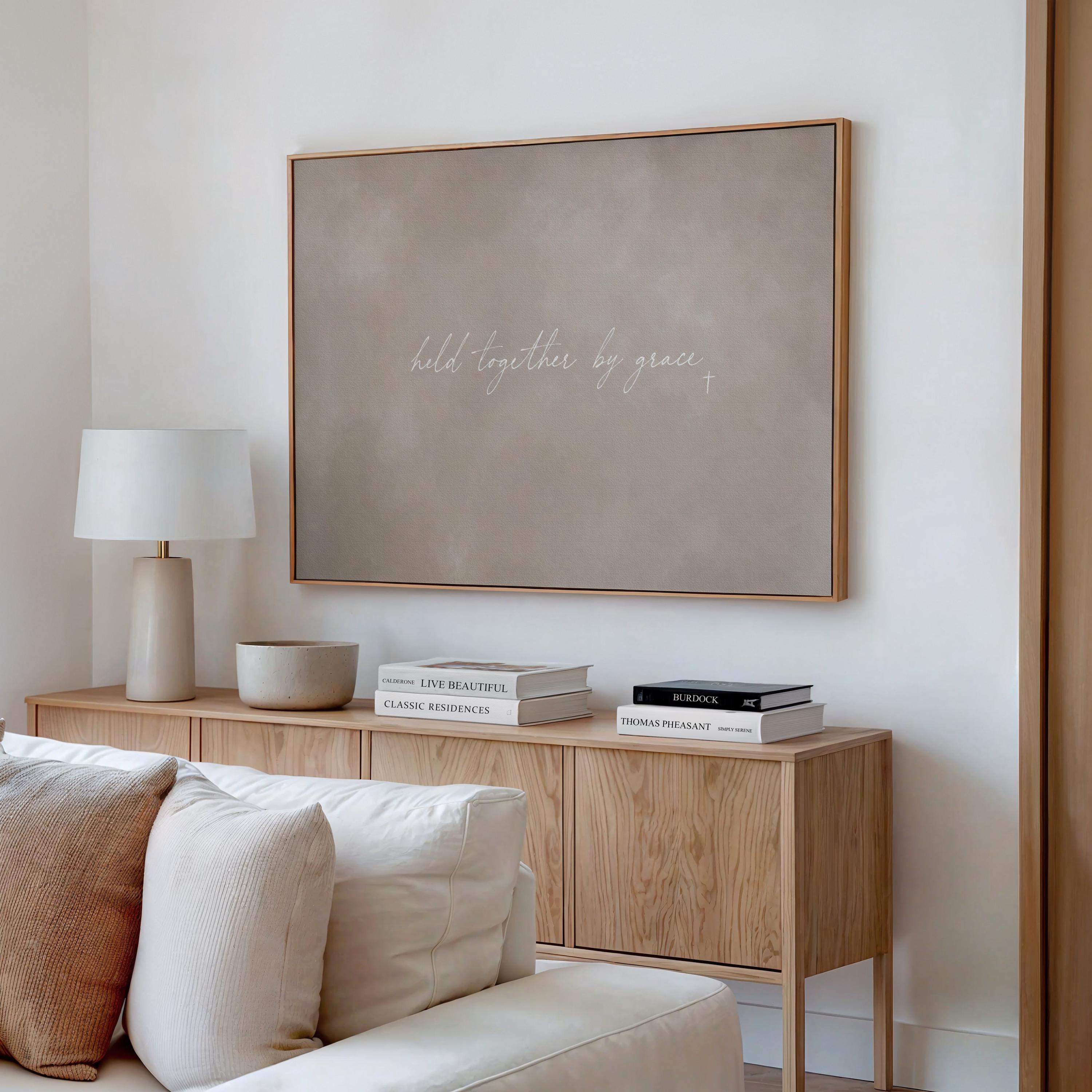 Held by Grace Canvas | Held Together by Grace Framed Canvas Christian Wall Art | Faith Gift for Her | C0001