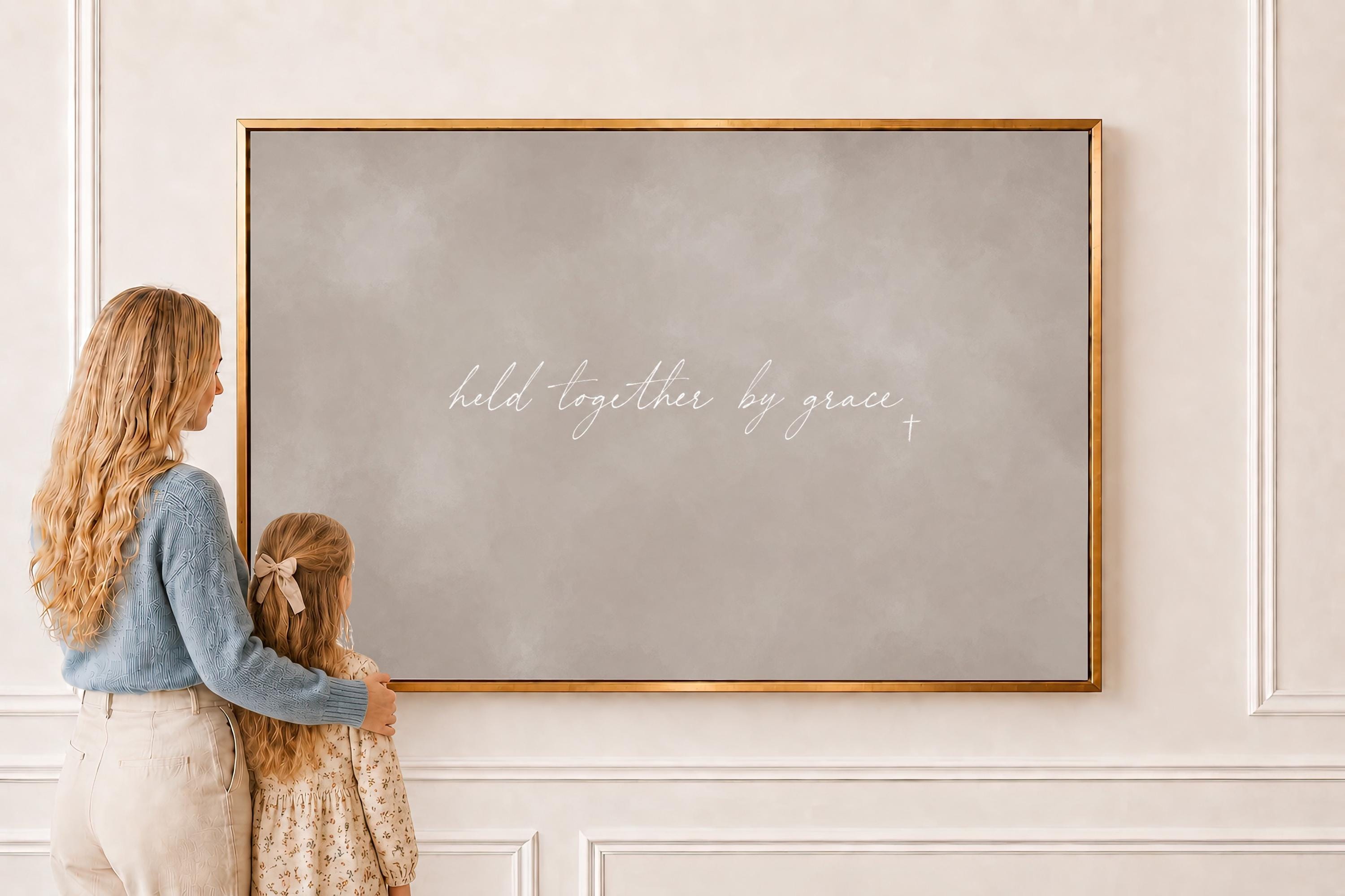 Held by Grace Canvas | Held Together by Grace Framed Canvas Christian Wall Art | Faith Gift for Her | C0001