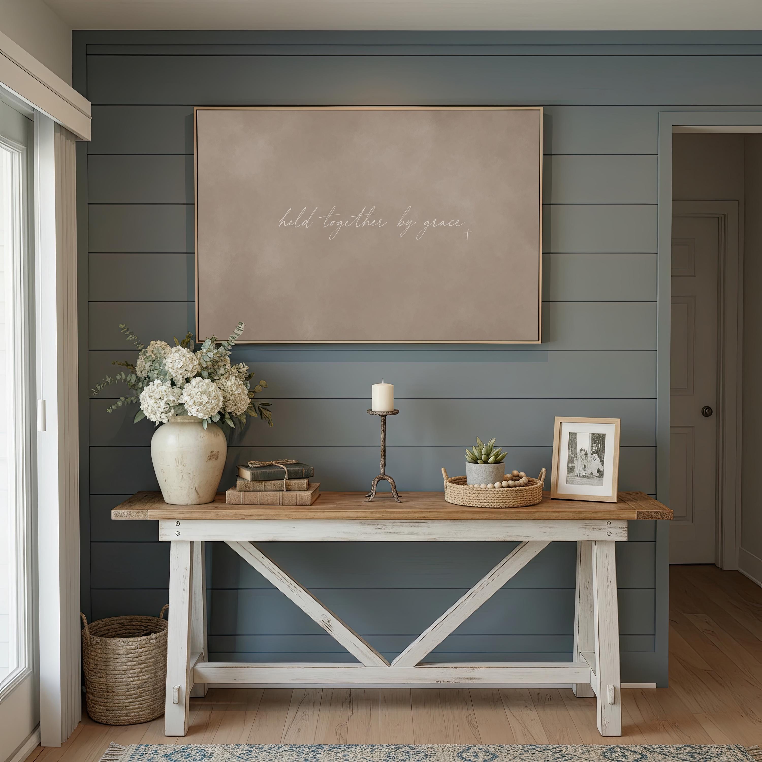 Held by Grace Canvas | Held Together by Grace Framed Canvas Christian Wall Art | Faith Gift for Her | C0001