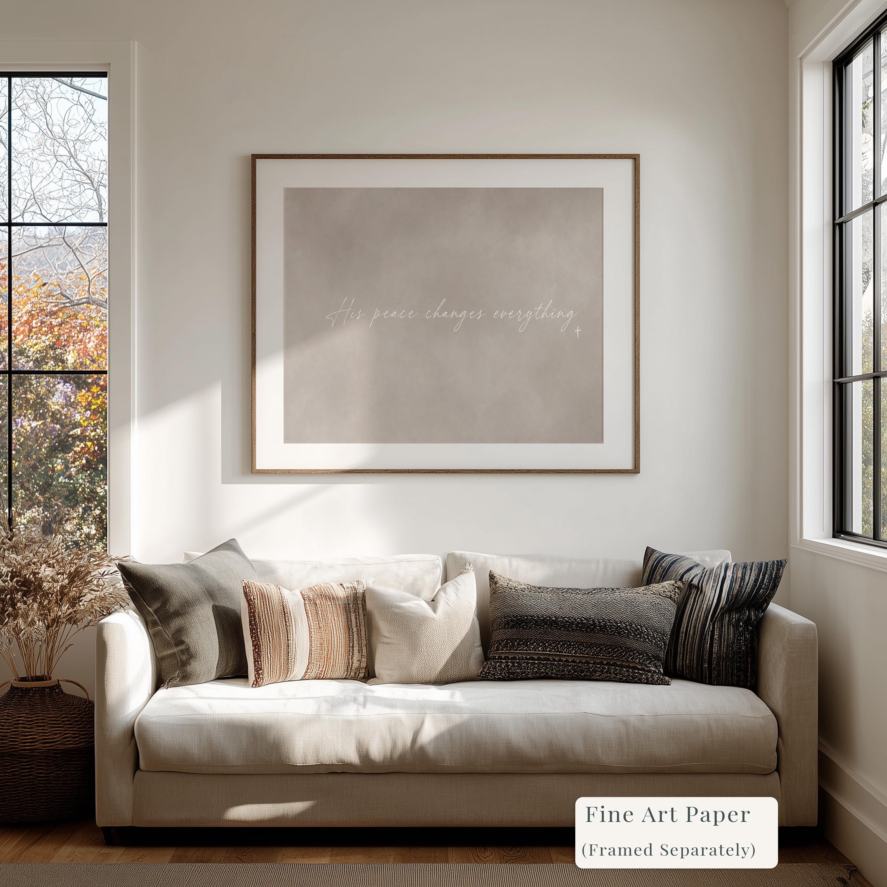 His Peace Canvas | His Peace Changes Everything Framed Canvas Christian Wall Art | Faith Gift for Her | C0017