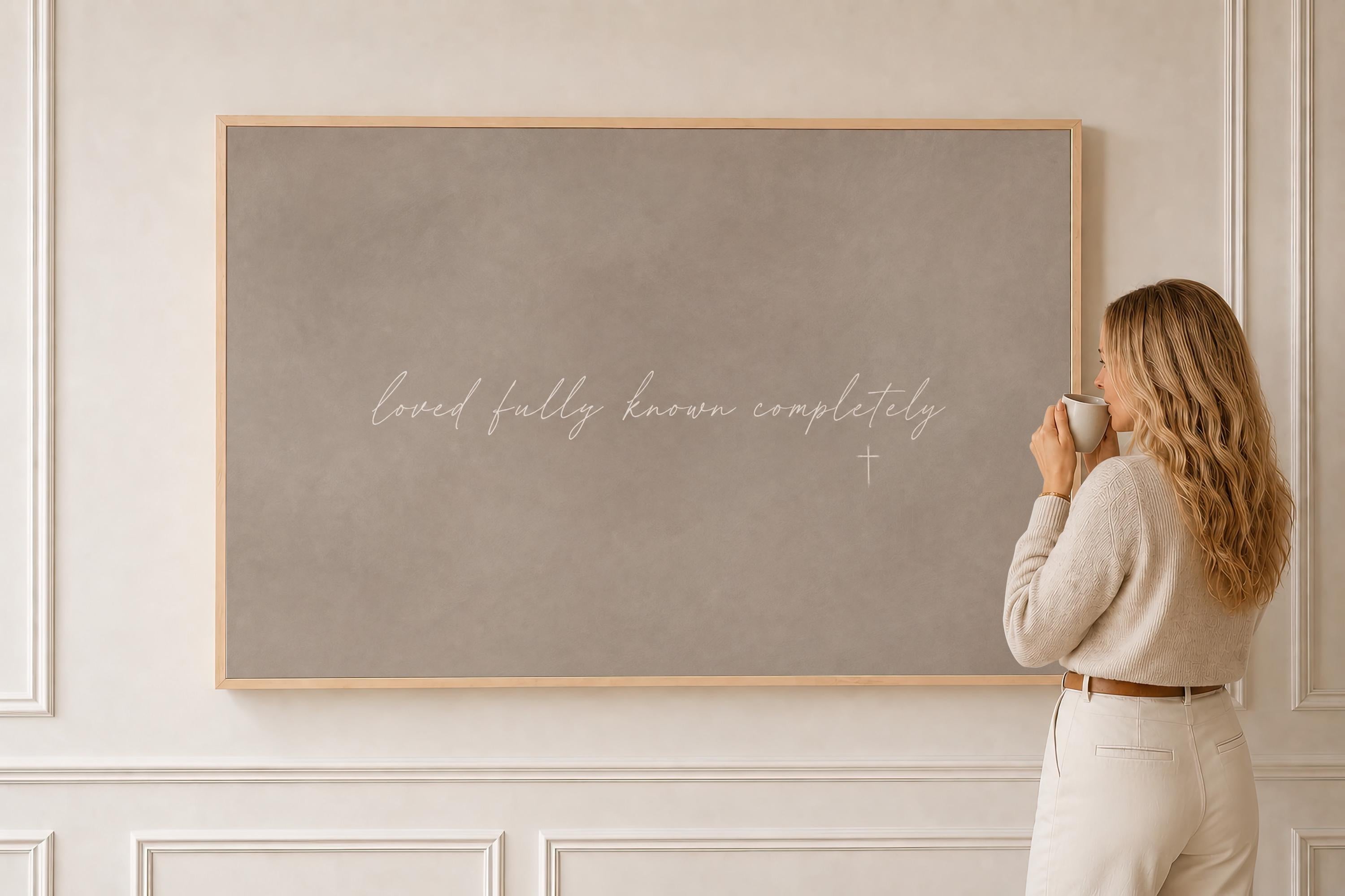 Loved Fully Canvas | Loved Fully Known Completely Framed Canvas Christian Wall Art | Faith Gift for Her | C0016