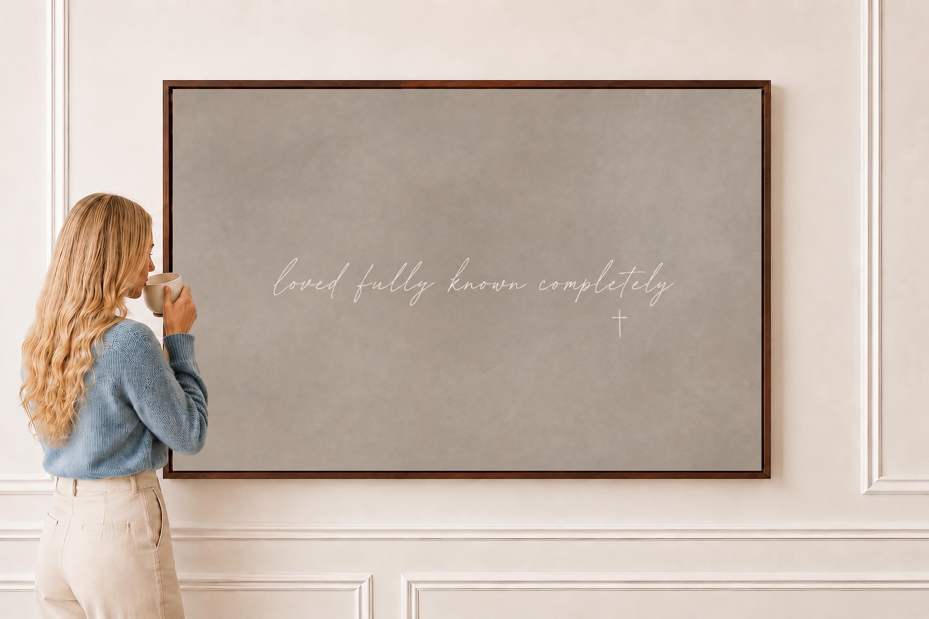 Loved Fully Canvas | Loved Fully Known Completely Framed Canvas Christian Wall Art | Faith Gift for Her | C0016