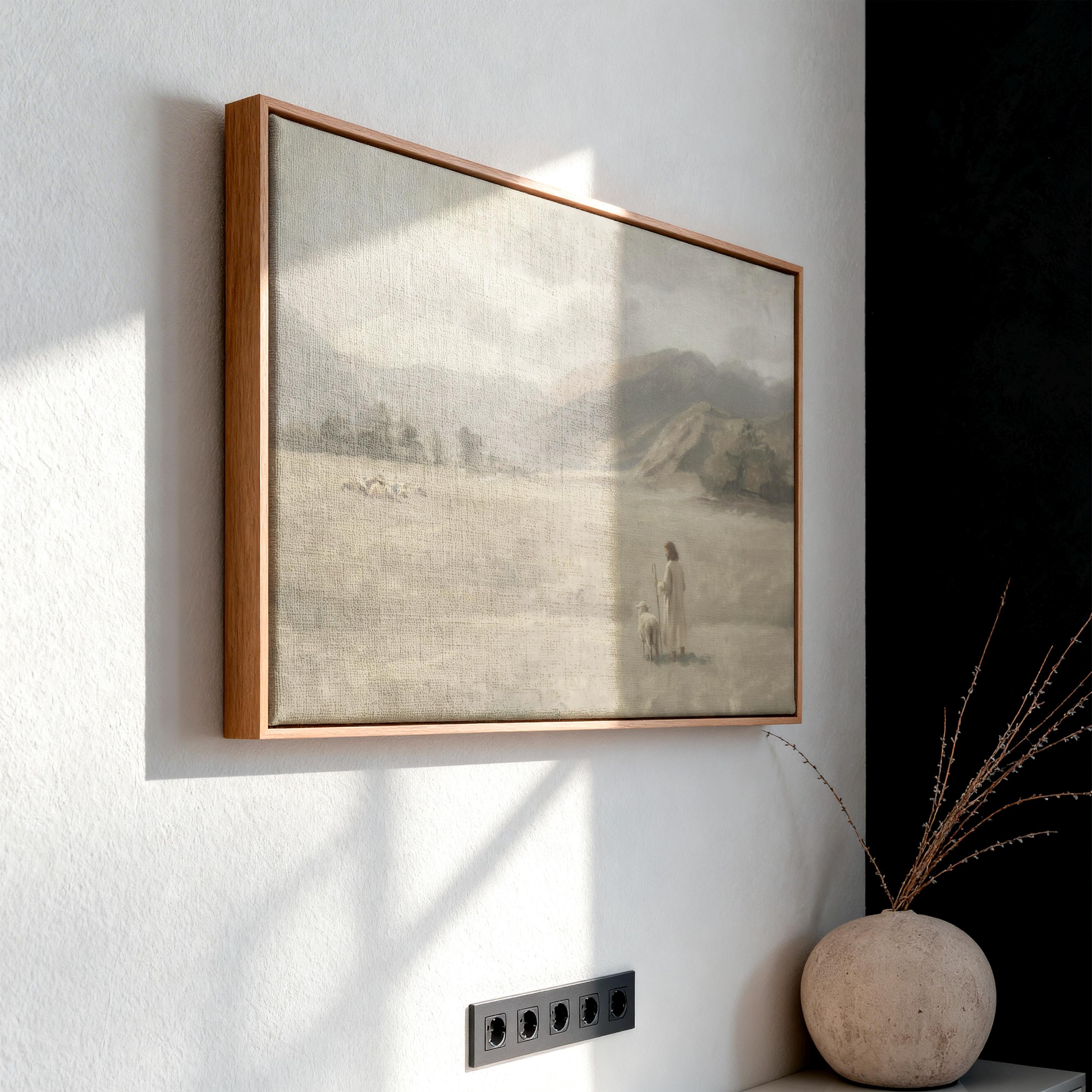 Be Still Canvas | Mountain Meadow Christian Wall Art Print | Vintage Christian Wall Art | Faith Gift | F0008