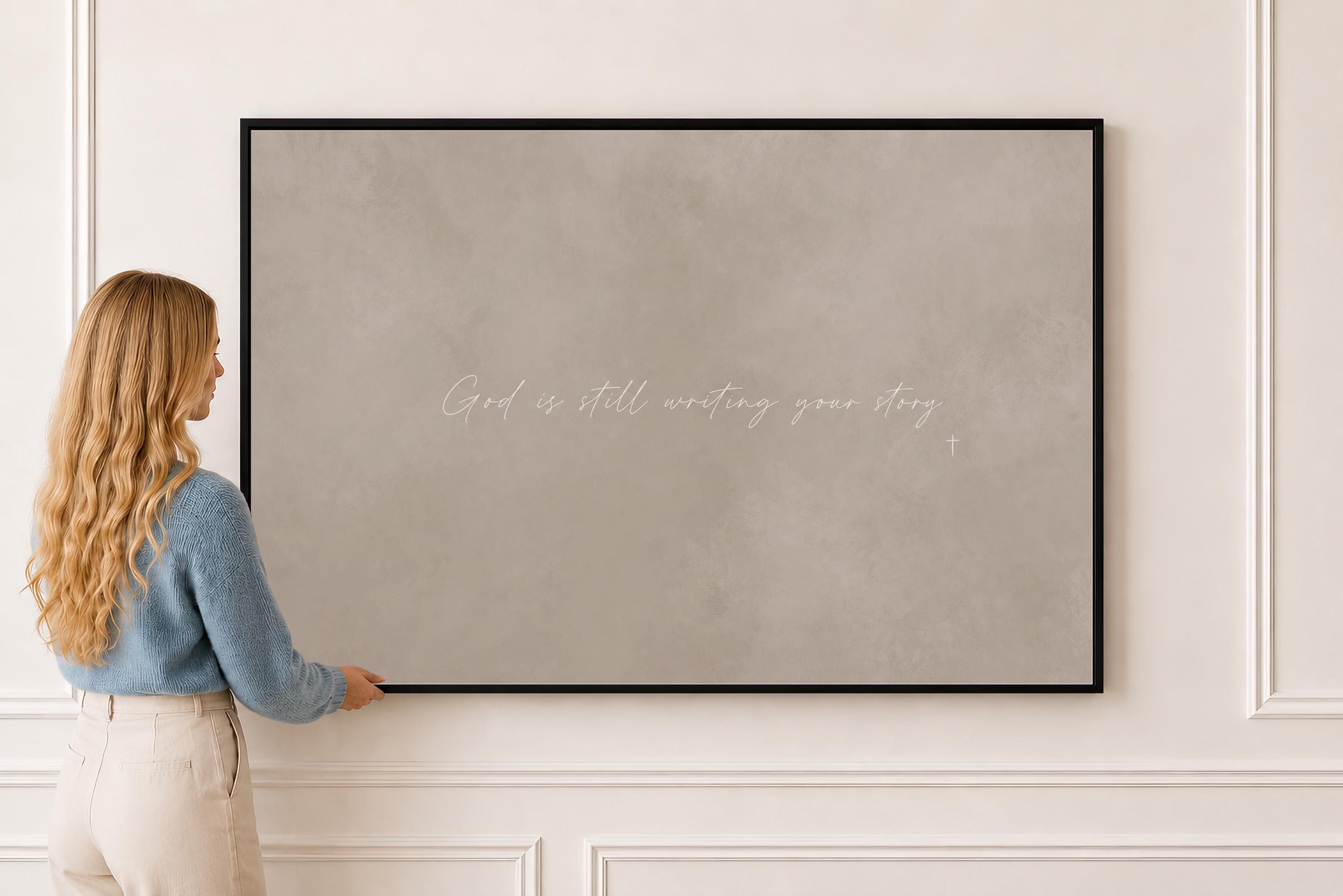 Your Story Canvas | Still Writing Your Story Framed Canvas Christian Wall Art | Faith Gift for Her | C0007