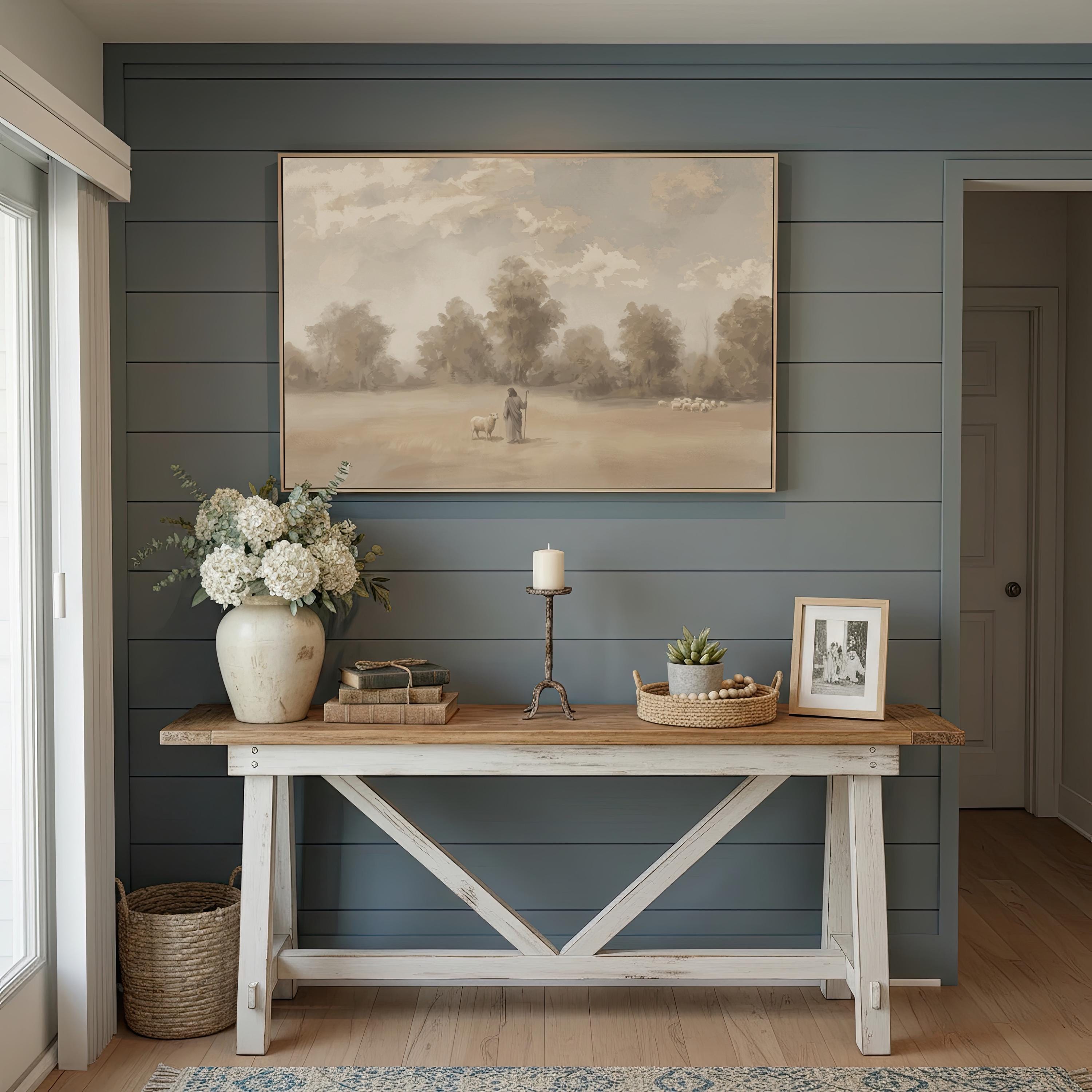 Be Still Canvas | Hazy Treeline Christian Wall Art Print | Moody Christian Wall Art | Faith Gift | F0007