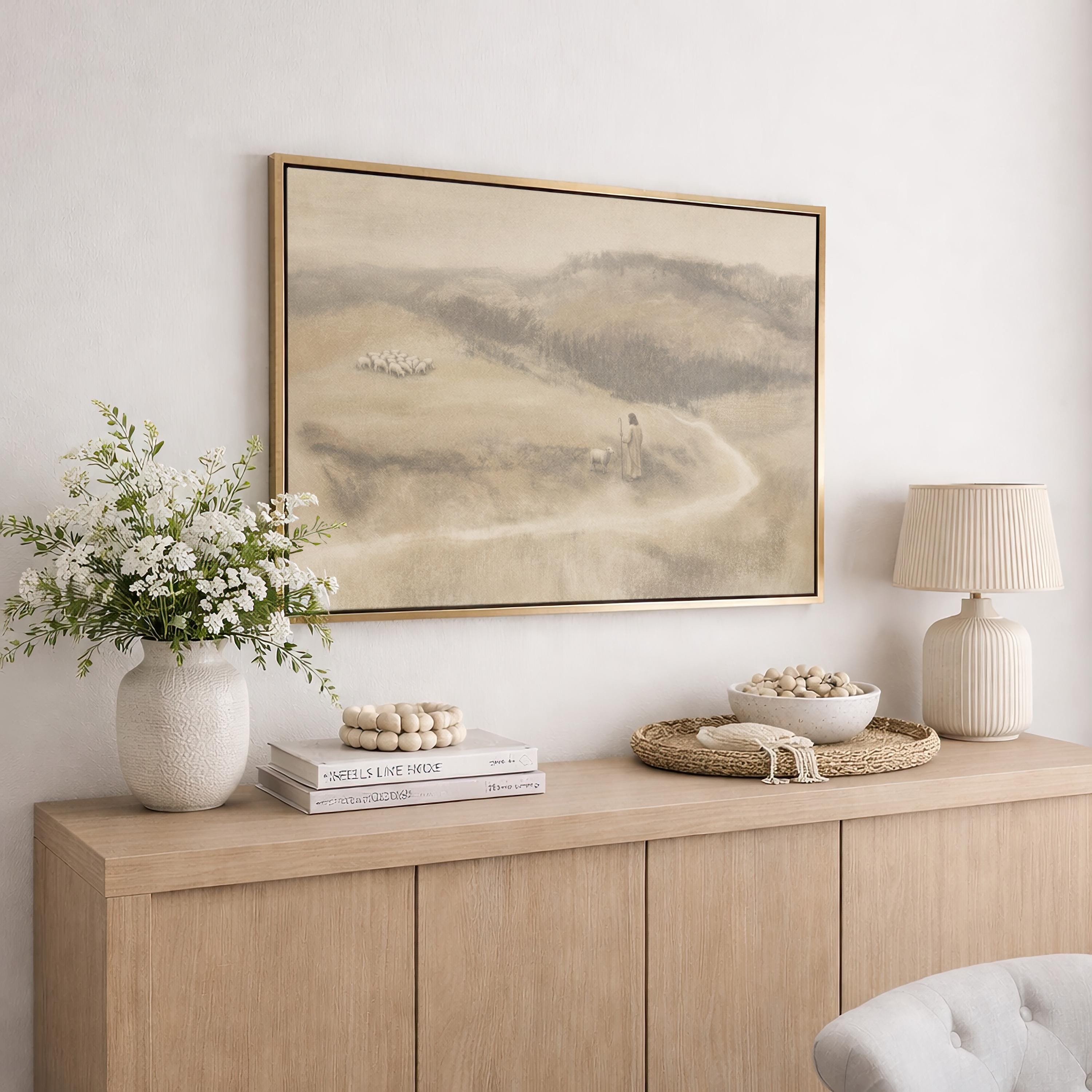Be Still Canvas | Degas Pastel Hills Christian Wall Art Print | Impressionist Christian Wall Art | Faith Gift | F0003