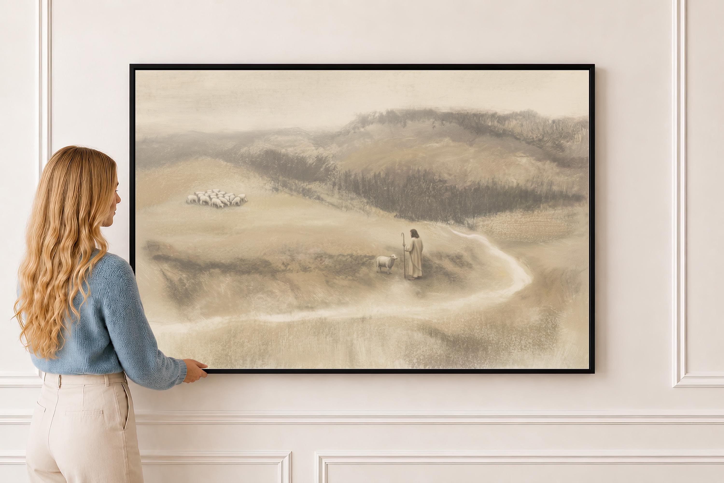 Be Still Canvas | Degas Pastel Hills Christian Wall Art Print | Impressionist Christian Wall Art | Faith Gift | F0003