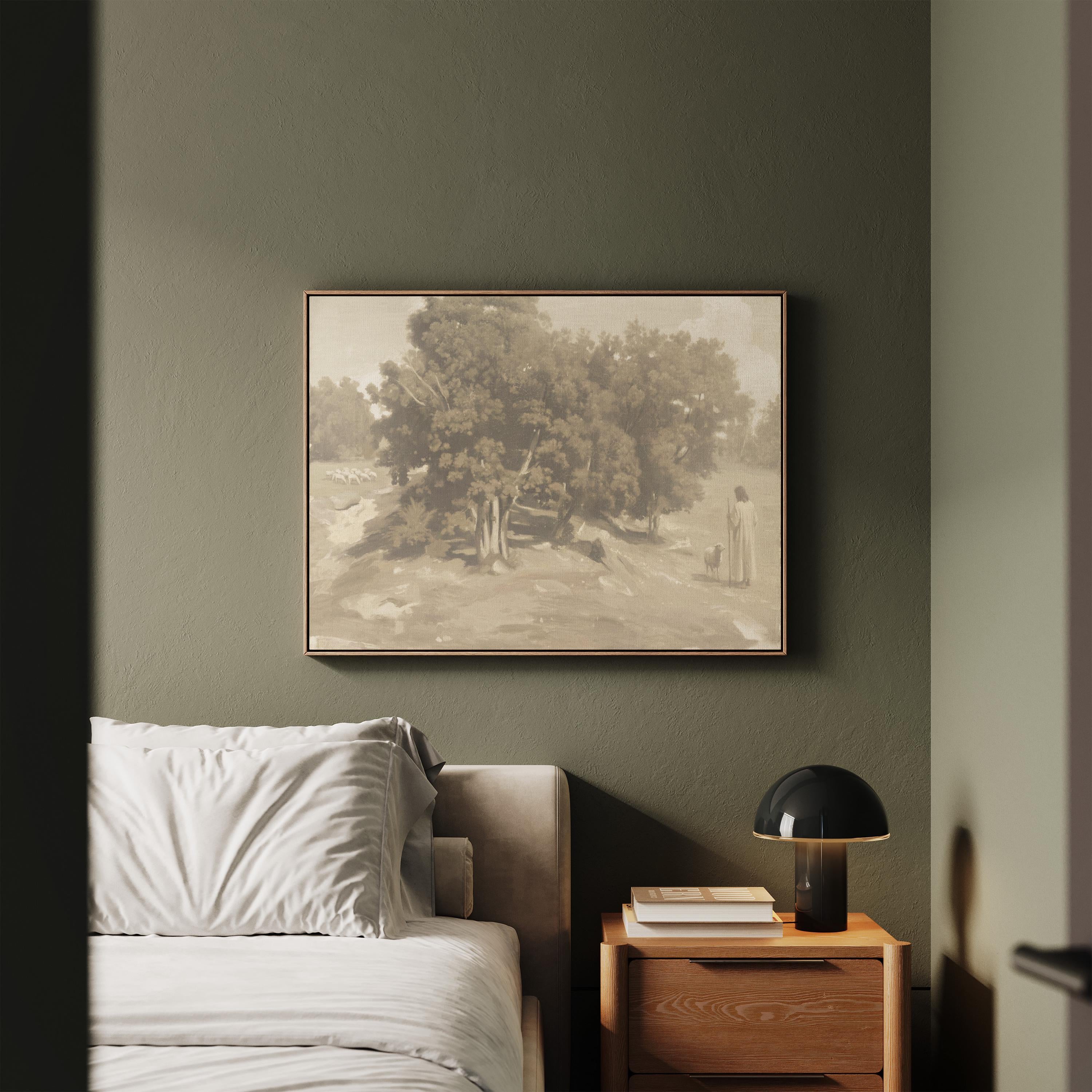 Be Still Canvas | Corot Oak Grove Christian Wall Art Print | Impressionist Christian Wall Art | Faith Gift | F0001
