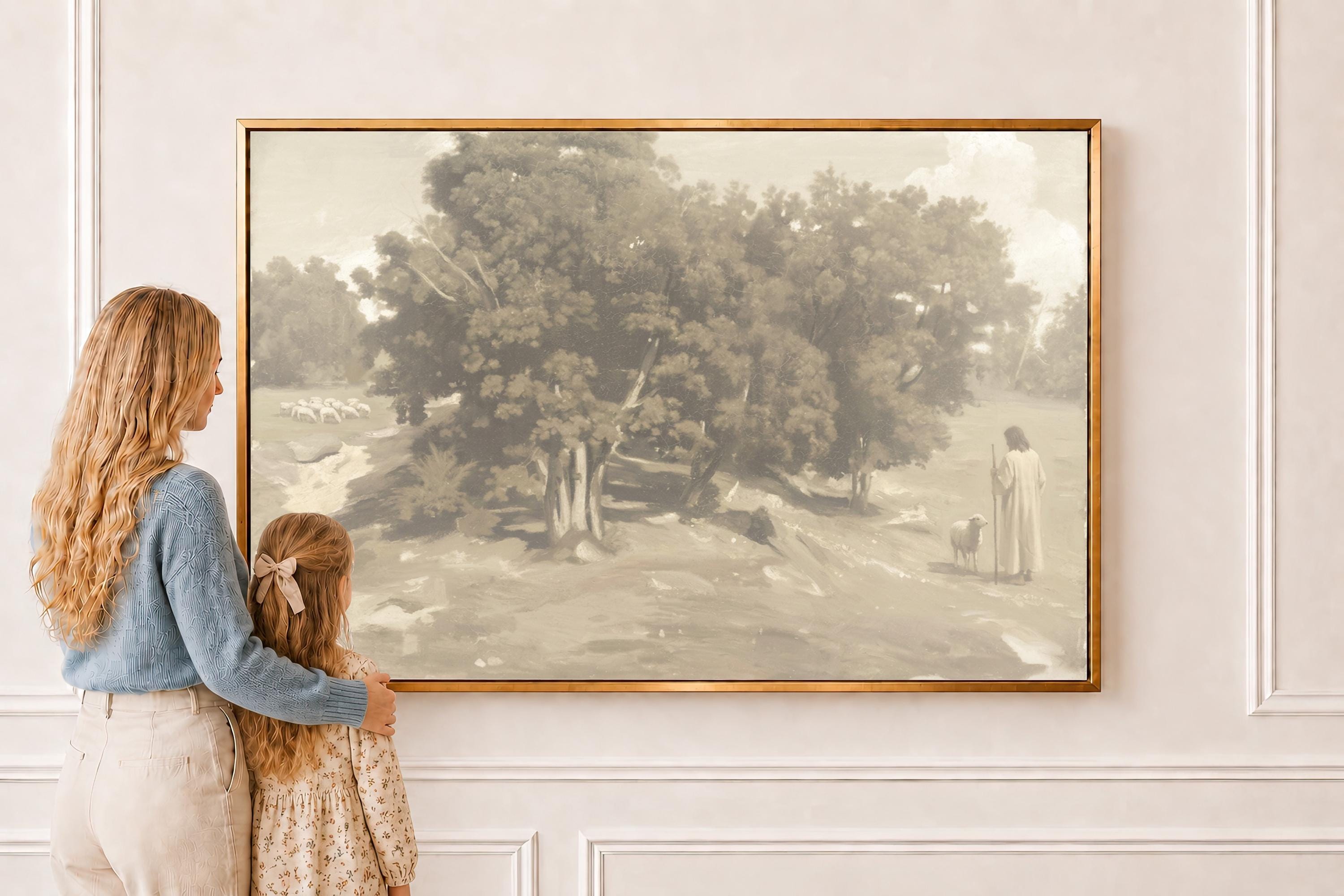 Be Still Canvas | Corot Oak Grove Christian Wall Art Print | Impressionist Christian Wall Art | Faith Gift | F0001