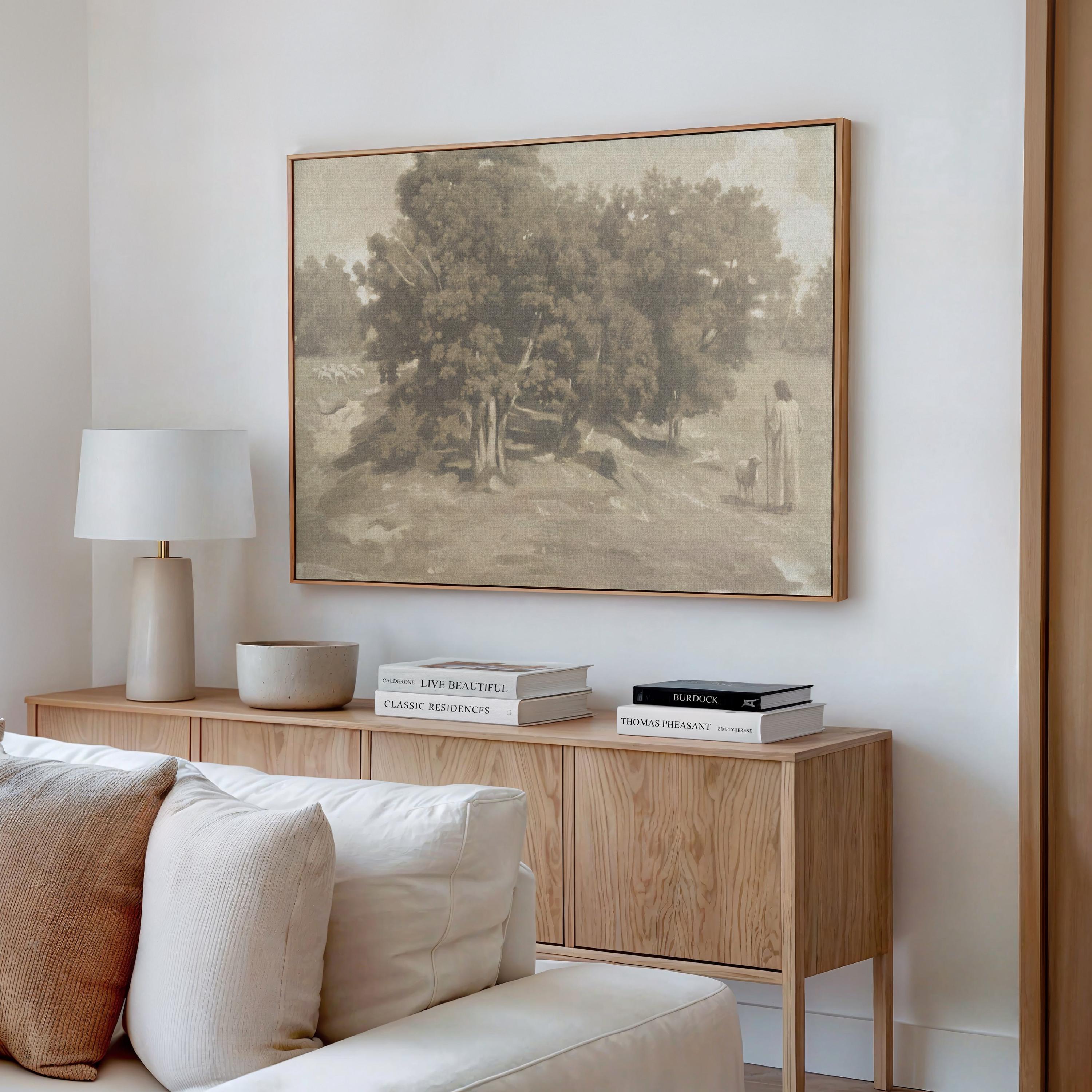 Be Still Canvas | Corot Oak Grove Christian Wall Art Print | Impressionist Christian Wall Art | Faith Gift | F0001