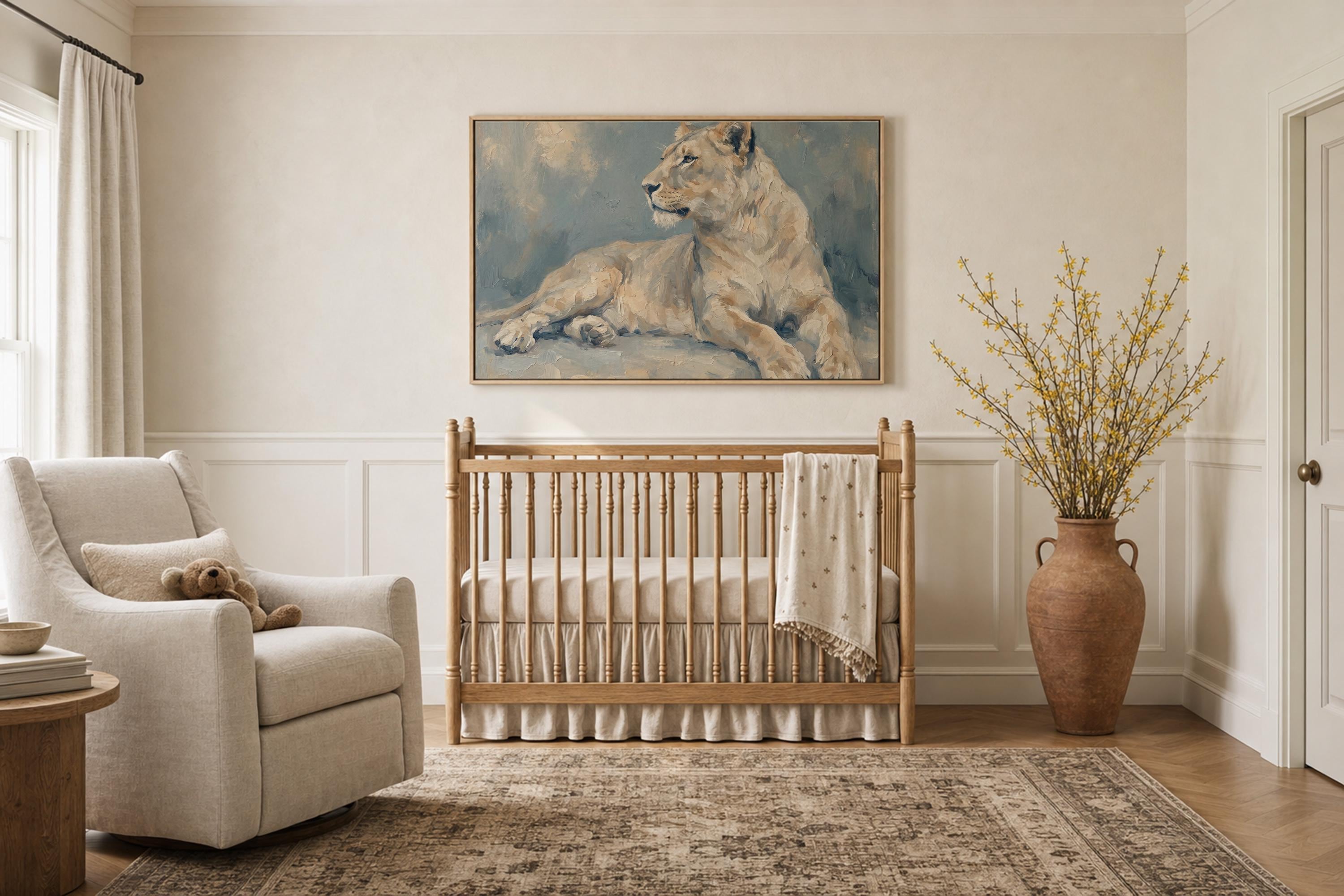 Nursery Lion and Courage Christian Wall Art Print | P0037