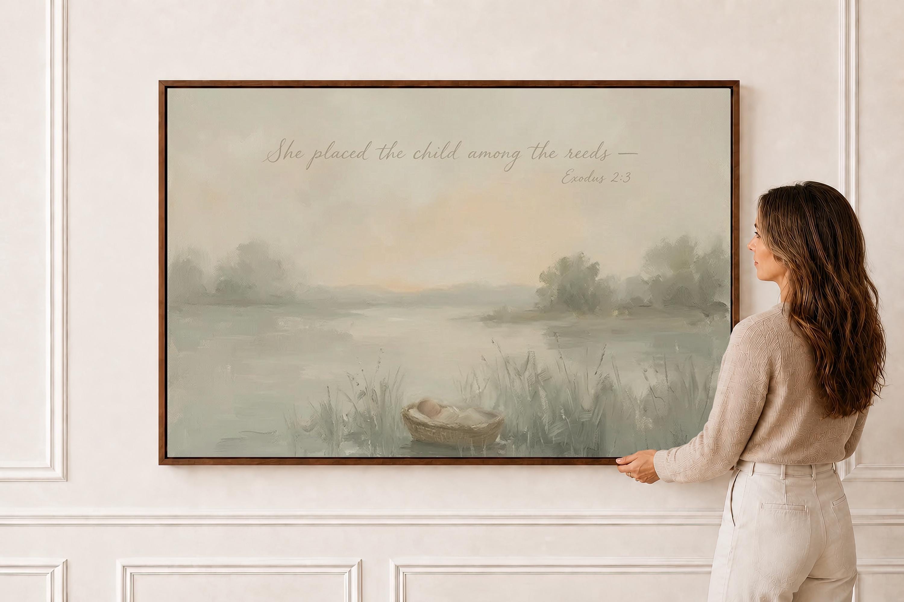 Nursery Biblical Art | Baby Moses Christian Wall Art Print | W0182