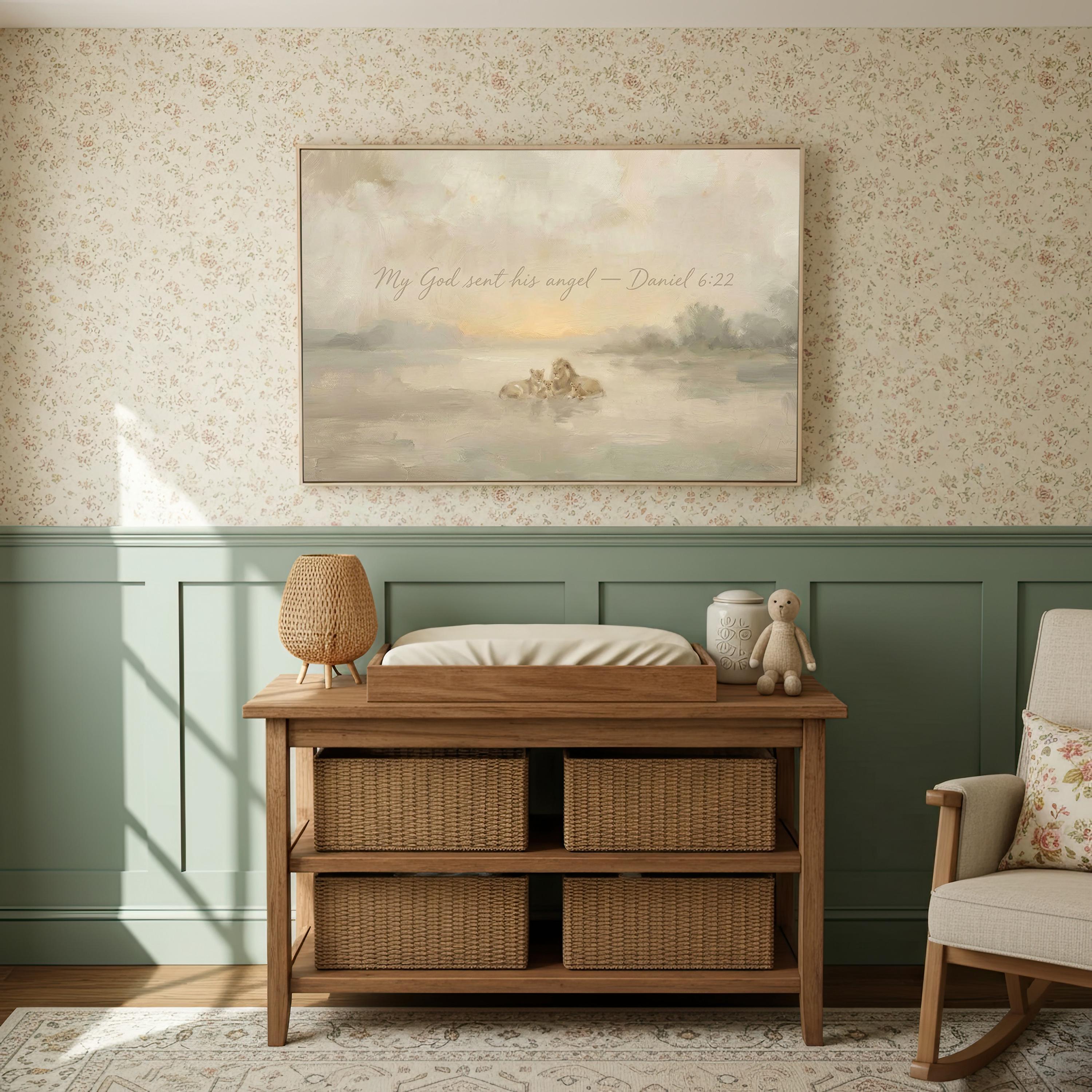 Lion and Lamb Art | Daniel Lions Christian Wall Art Print | W0187