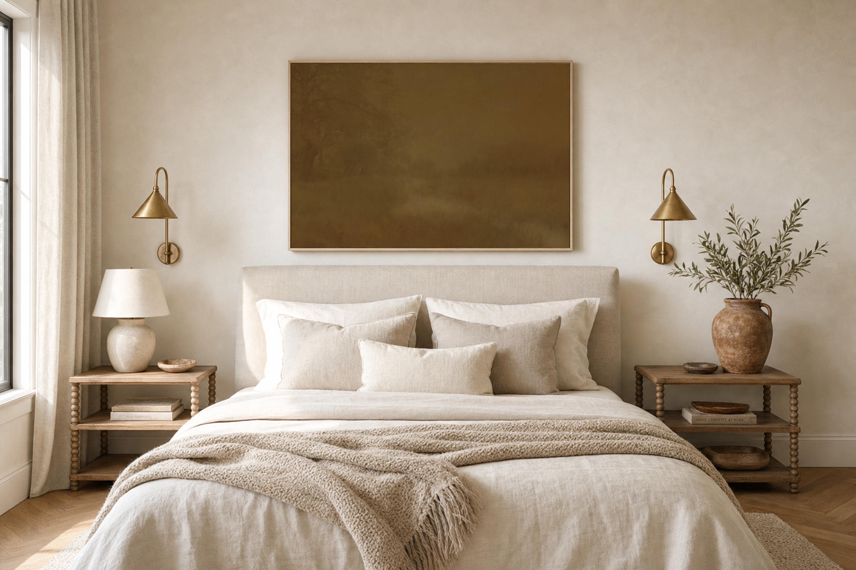 Moody Meadow Landscape Print | Dark Academia Wall Art | Atmospheric Nature Painting | Rustic Brown Landscape Decor | Quiet Luxury Artwork