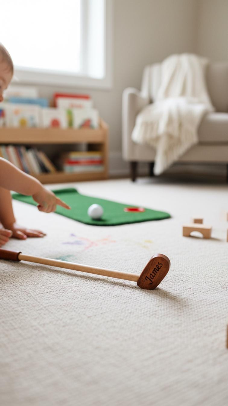 Personalized Wooden Golf Club Boy Nursery Decor Sign | Golf Room Wall Art