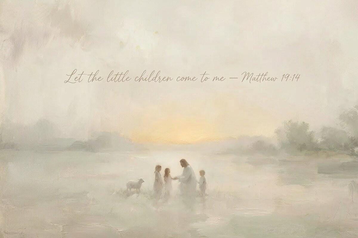 Christian Nursery | Modern Christian Neutral | Jesus Children Christian Wall Art Print | W0188