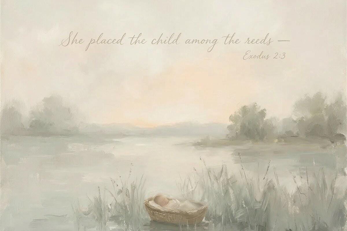 Nursery Biblical Art | Baby Moses Christian Wall Art Print | W0182