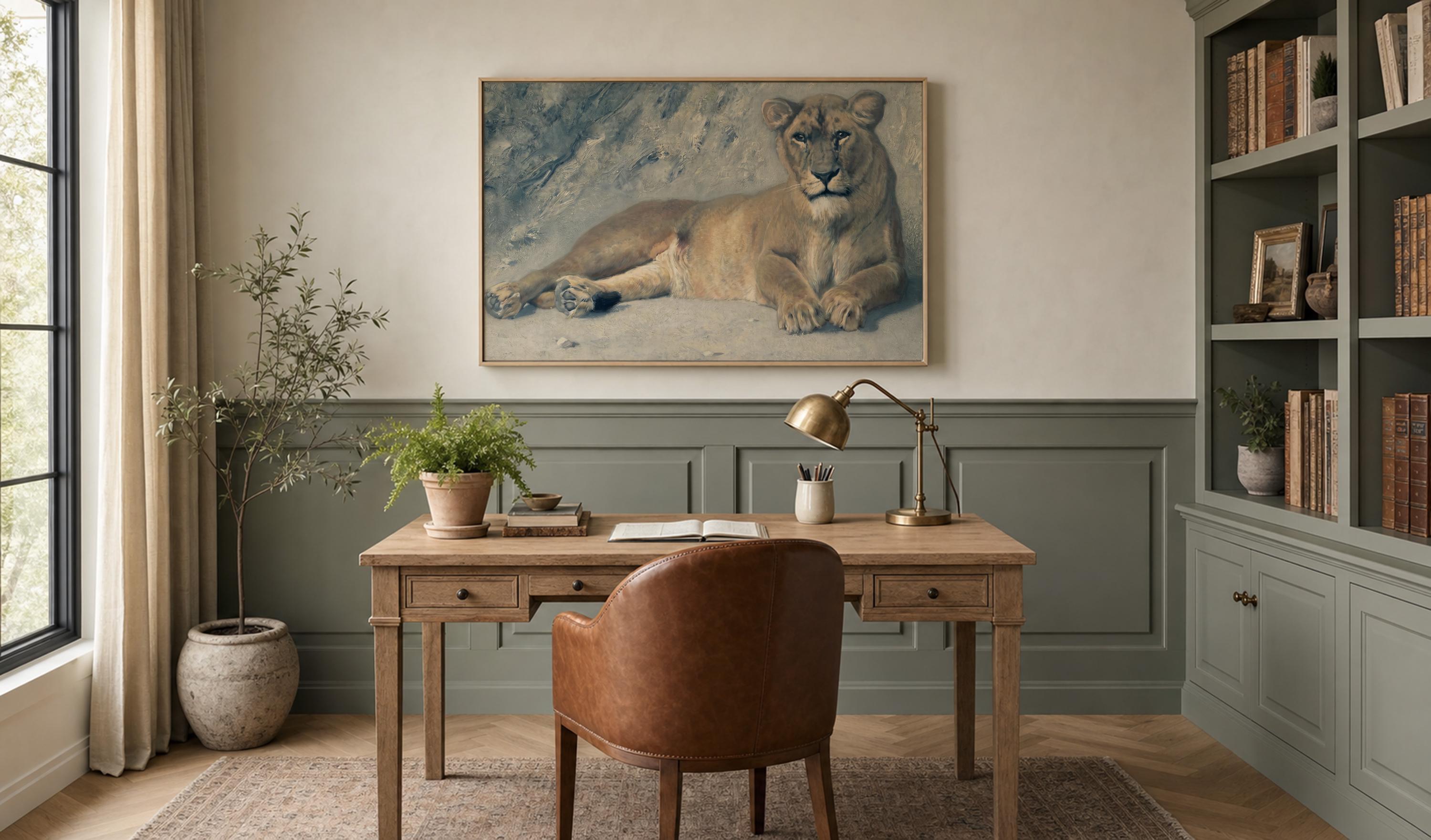 Strong and Courageous Lion Christian Wall Art Print | P0034