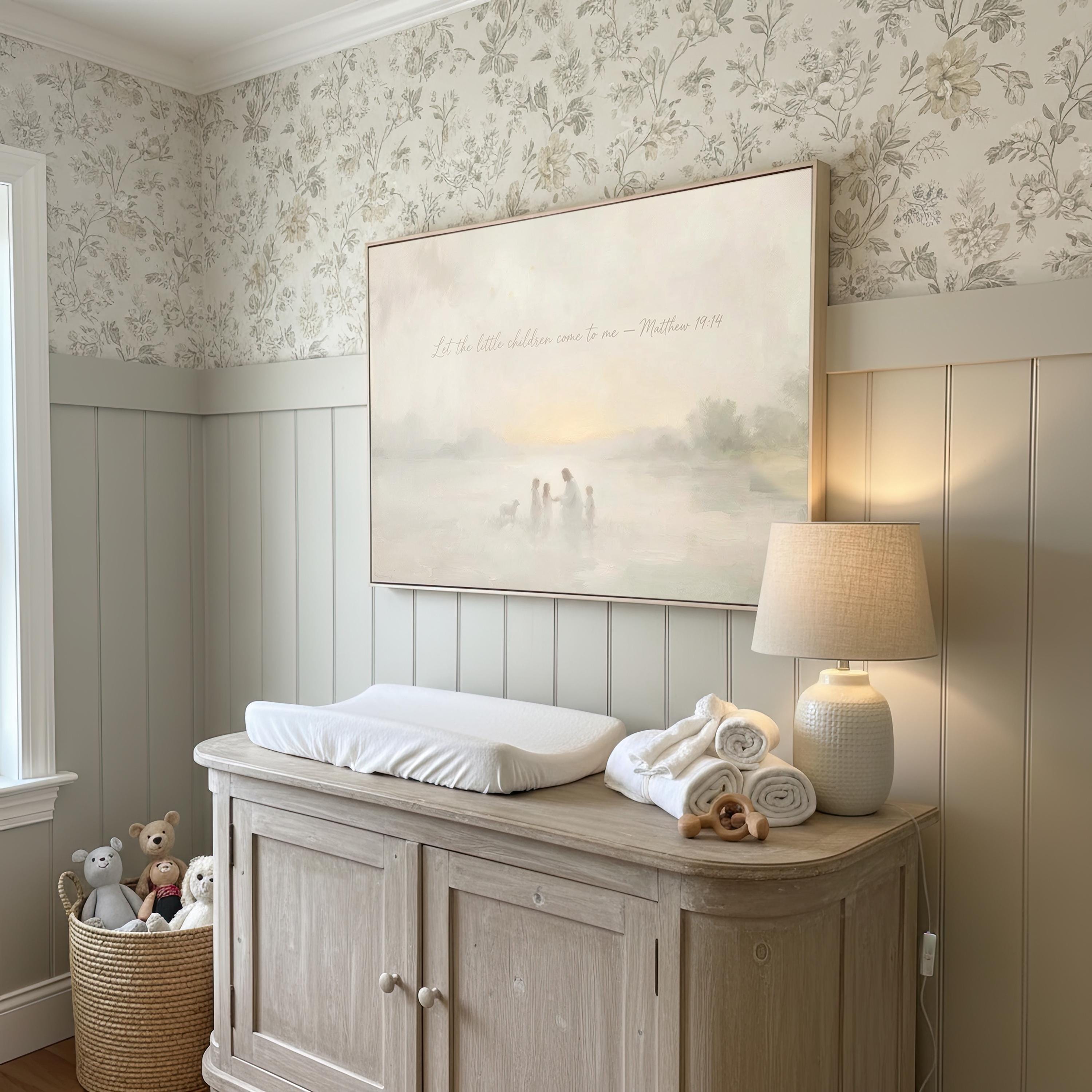 Christian Nursery | Modern Christian Neutral | Jesus Children Christian Wall Art Print | W0188