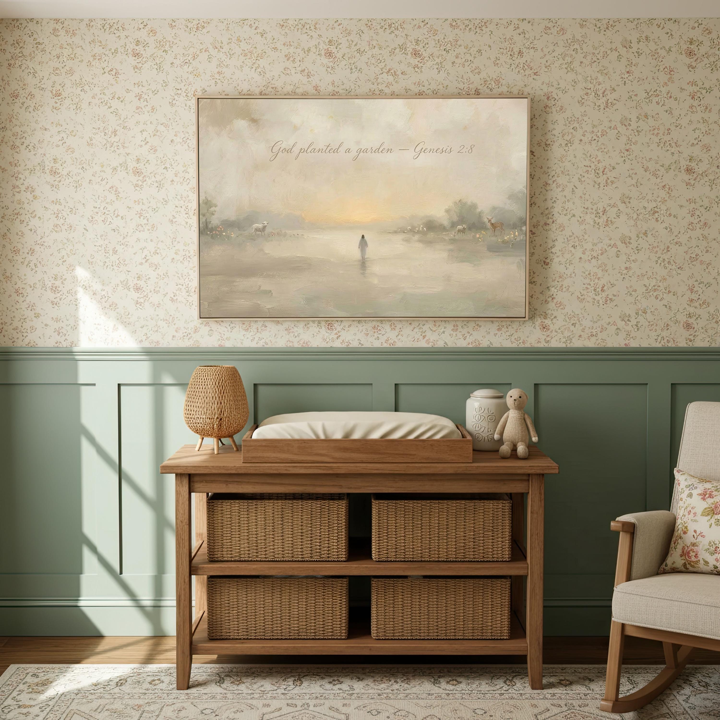 Faith Nursery | Garden Eden Christian Wall Art Print | W0186